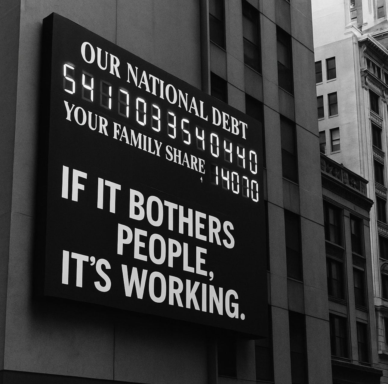 U.S. National Debt Clock image in Times Square