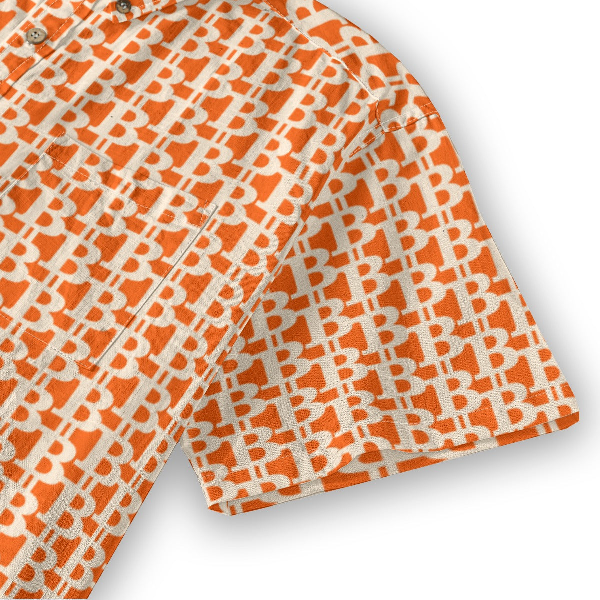 The B / Mens Cotton Slub Shirt - Orange The Orange Habit | Bitcoin Clothing & Apparel.