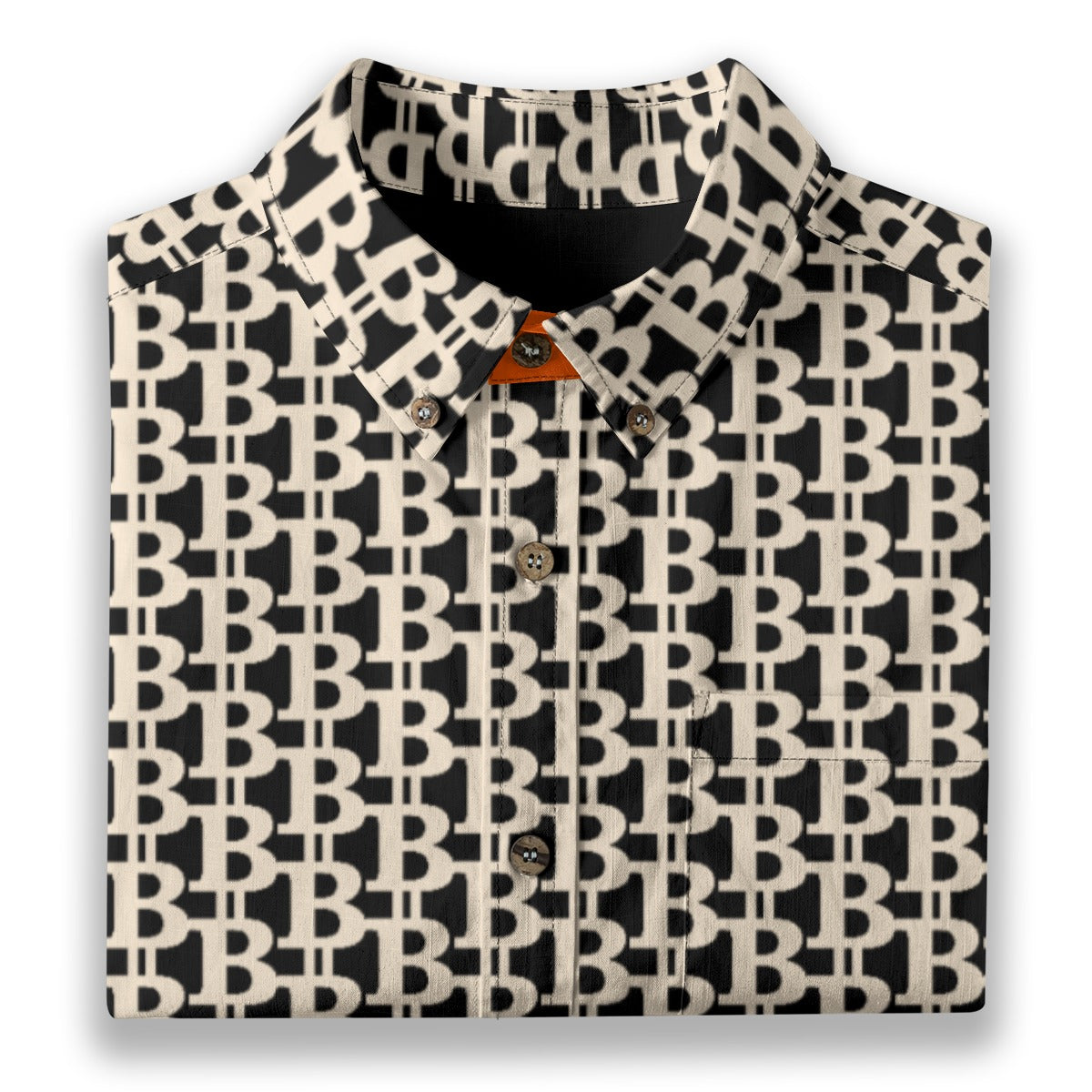 The B / Mens Cotton Slub Shirt The Orange Habit | Bitcoin Clothing & Apparel.