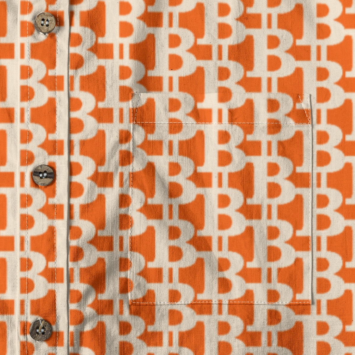 The B / Mens Cotton Slub Shirt - Orange The Orange Habit | Bitcoin Clothing & Apparel.