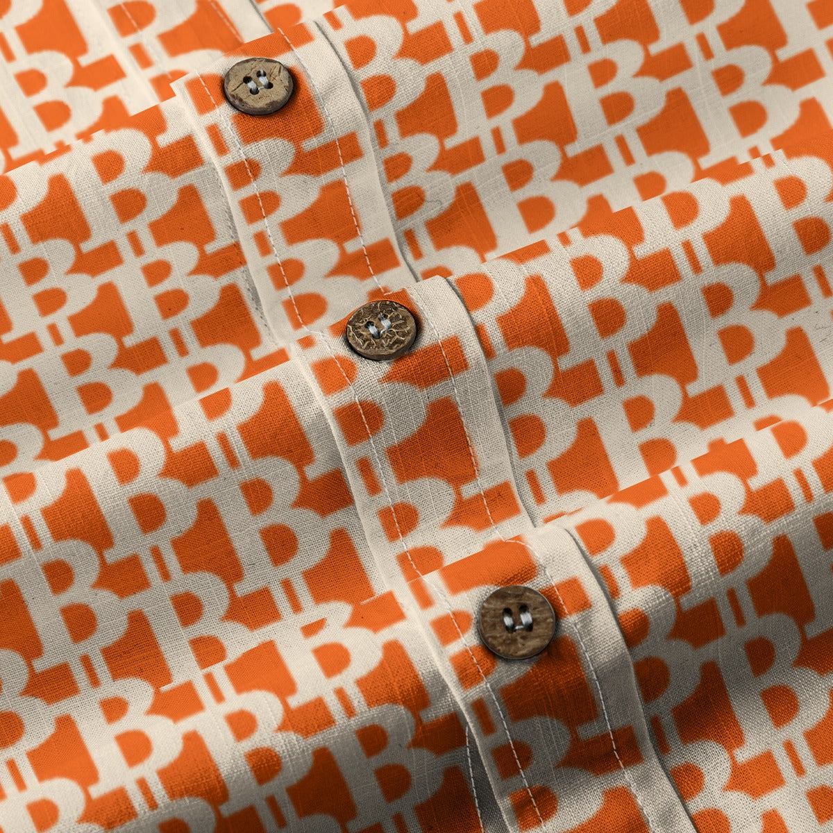 The B / Mens Cotton Slub Shirt - Orange The Orange Habit | Bitcoin Clothing & Apparel.