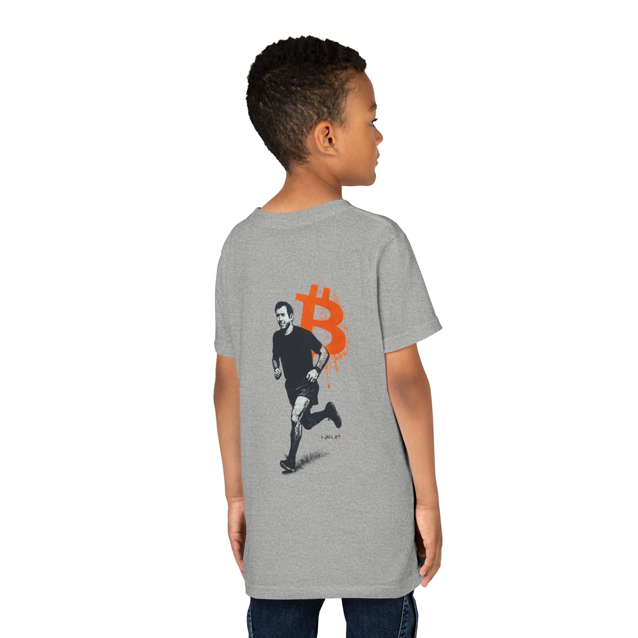 Running Bitcoin / Kid’s T-Shirt - The Orange Habit Bitcoin Clothing