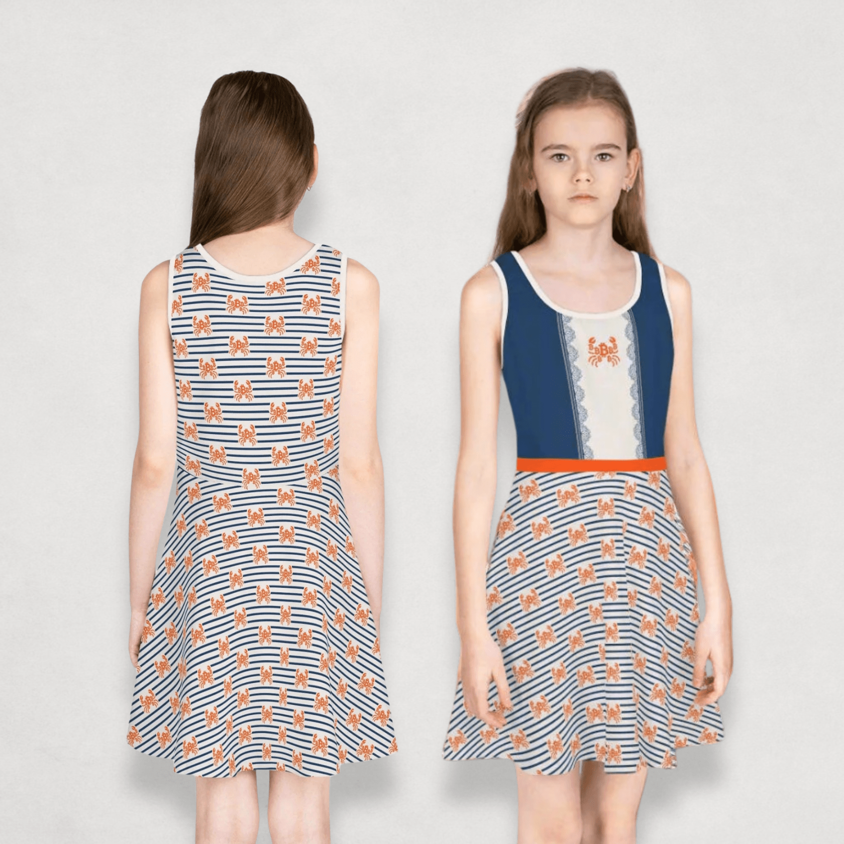 girl wearing the Crab B Girls Bitcoin Dress by lil'B at The Orange Habit front and back image shown