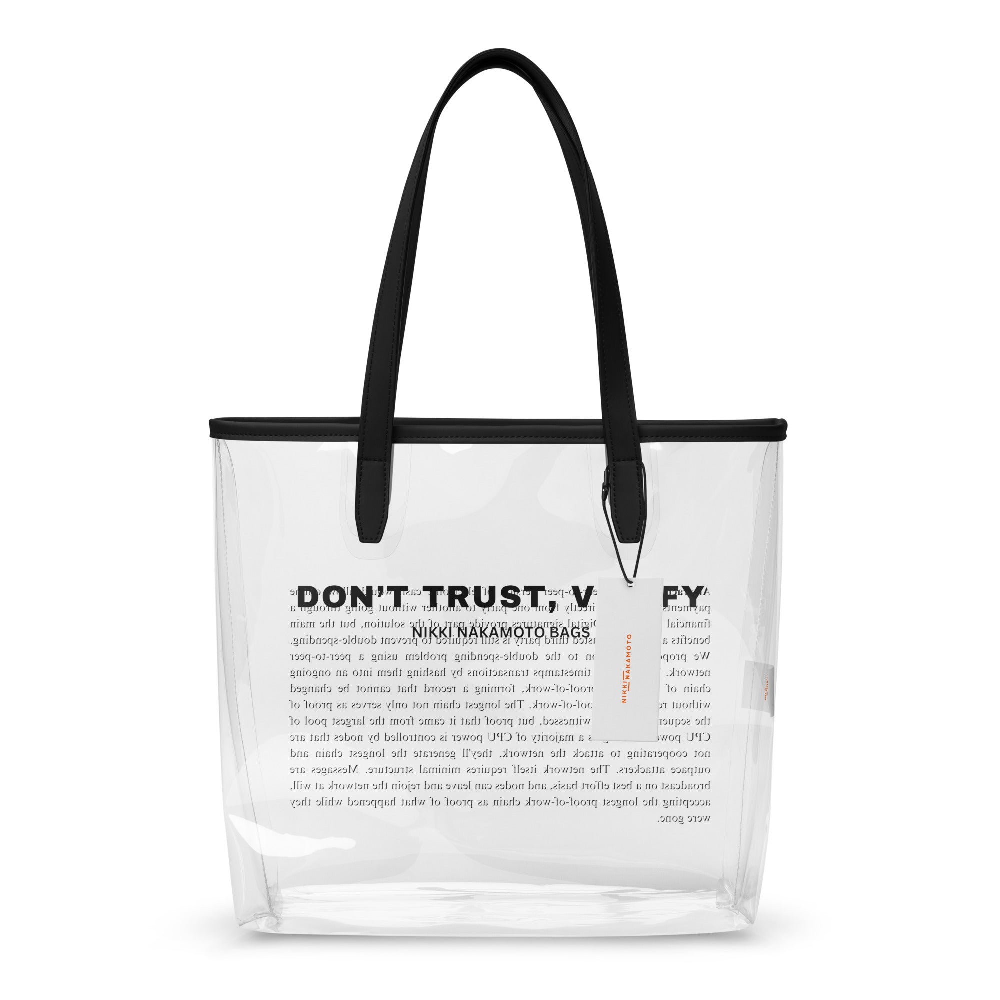 Don't Trust Verify Clear Stadium Bitcoin Themed Tote