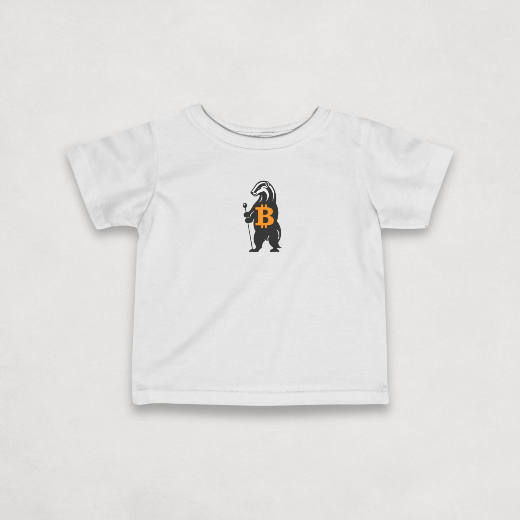 White Bitcoin Tee for Infants from the Honey Badger Collection by li'B