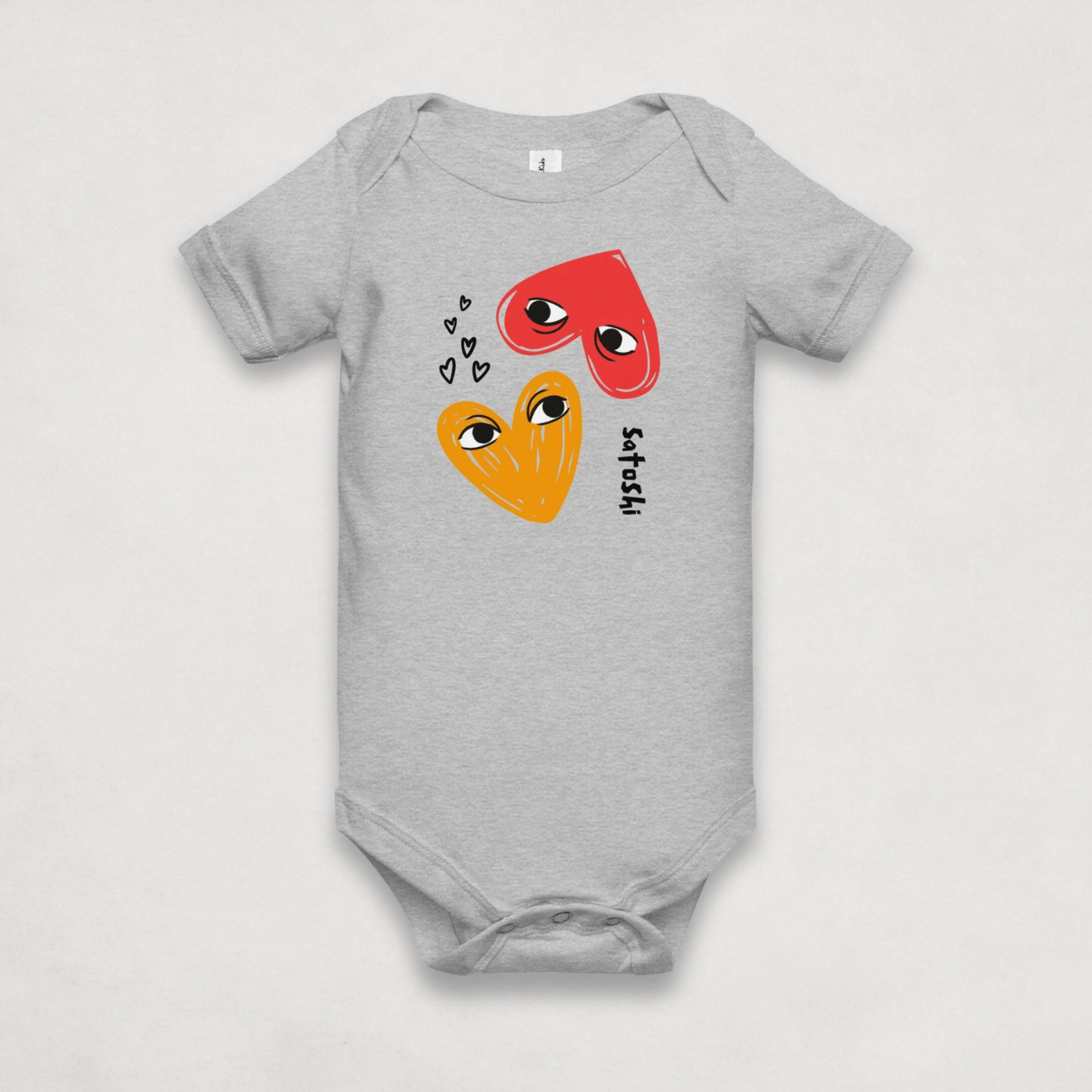 Grey I Heart Satoshi Bitcoin Onesie for Infants by lil'B