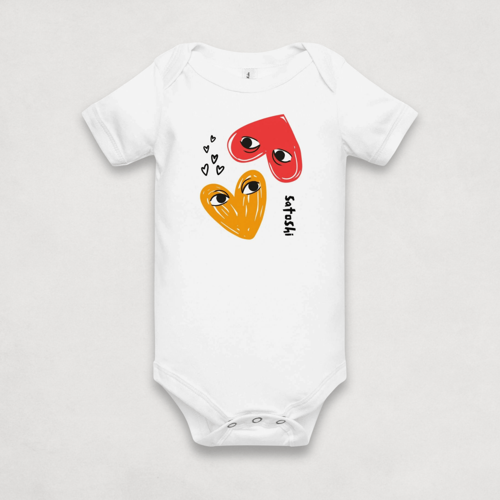 Grey I Heart Satoshi Bitcoin Onesie for Infants by lil'B