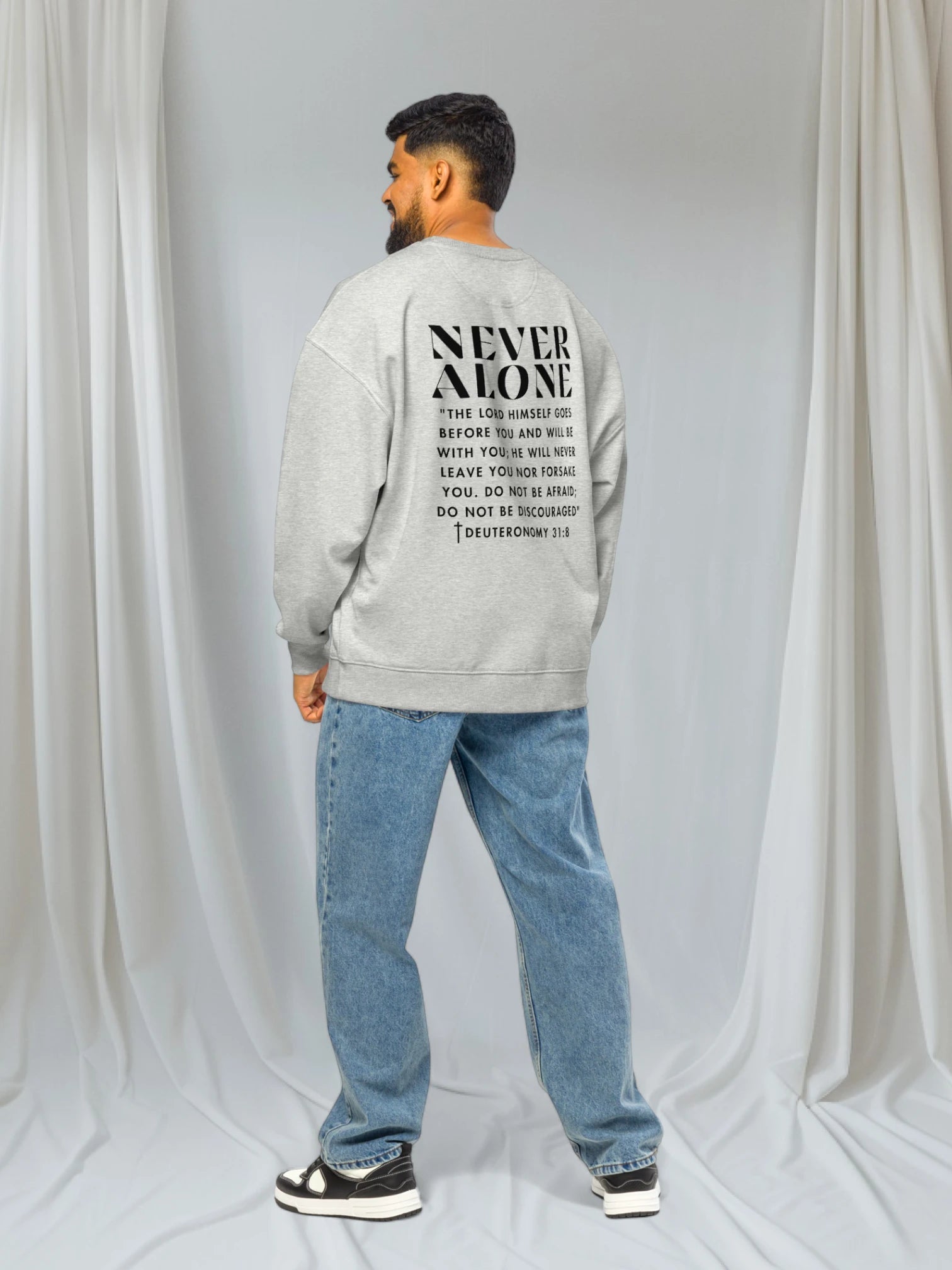 Never Alone Unisex Oversized Sweatshirt