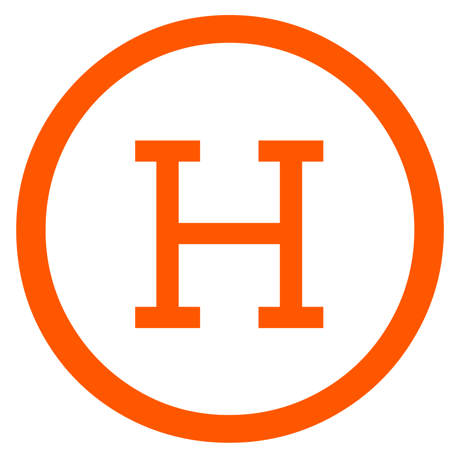 The Orange Habit Favicon Orange 'H' logo inside a circle on a transparent background