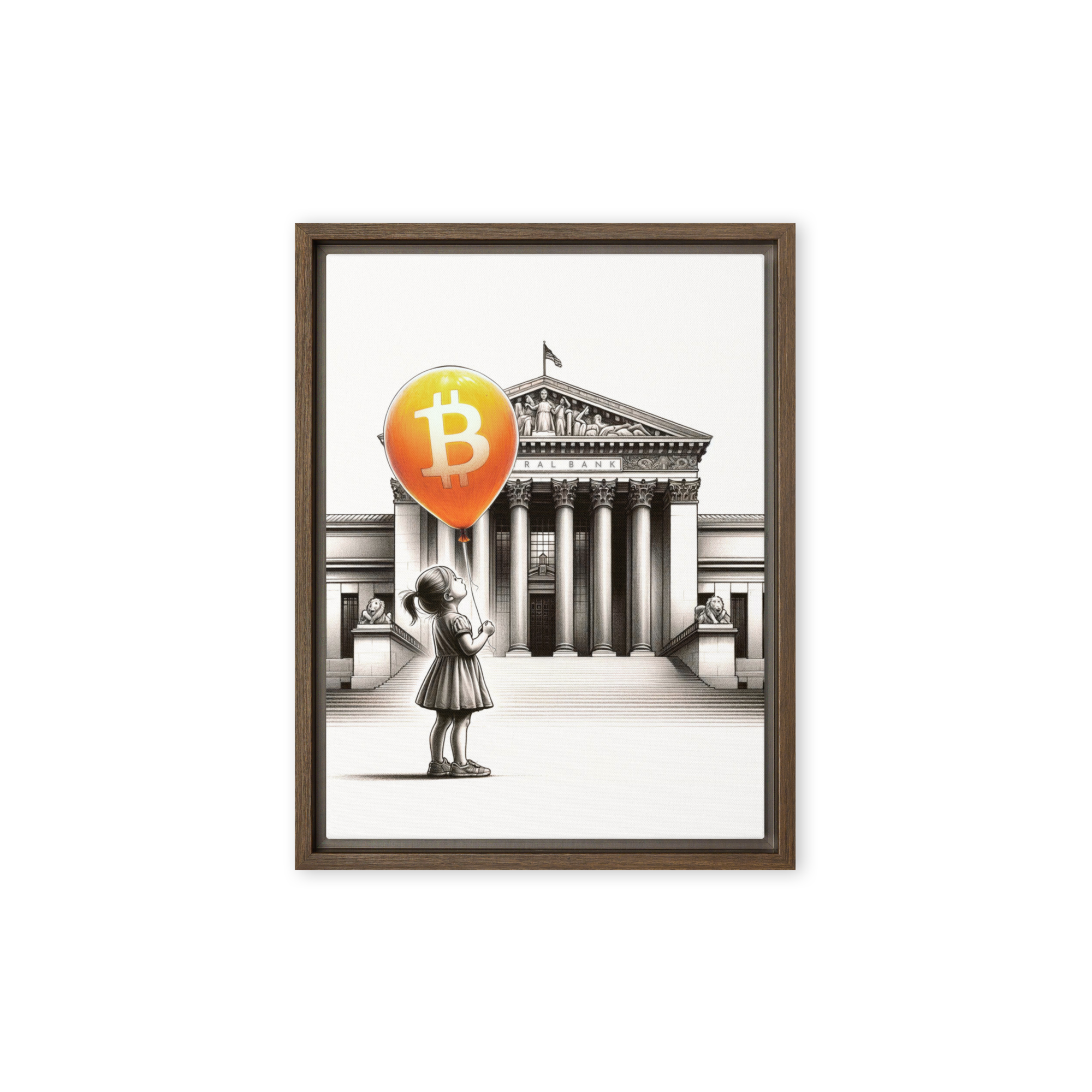 Outside the System Framed Canvas Bitcoin Art at The Orange Habit by Orange Habit Home