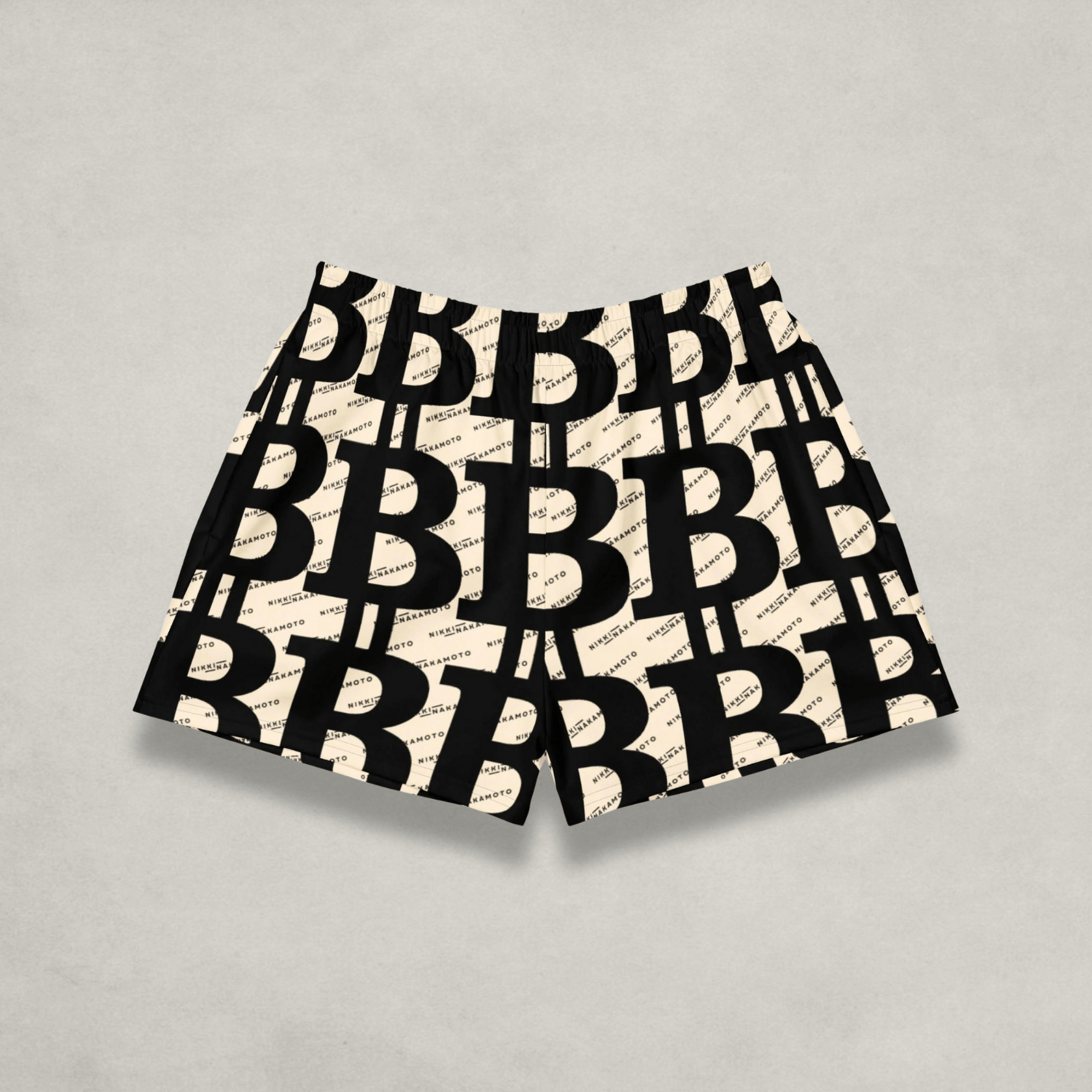 front of the Womens Bitcoin Shorts from The B Collection by Nikki Nakamoto | The Orange Habit