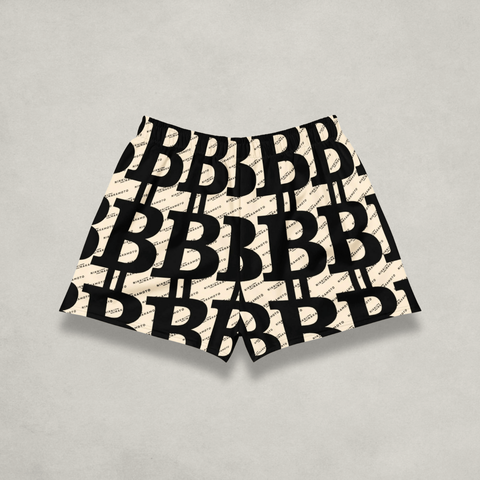 Back of the Womens Bitcoin Shorts from The B Collection by Nikki Nakamoto
