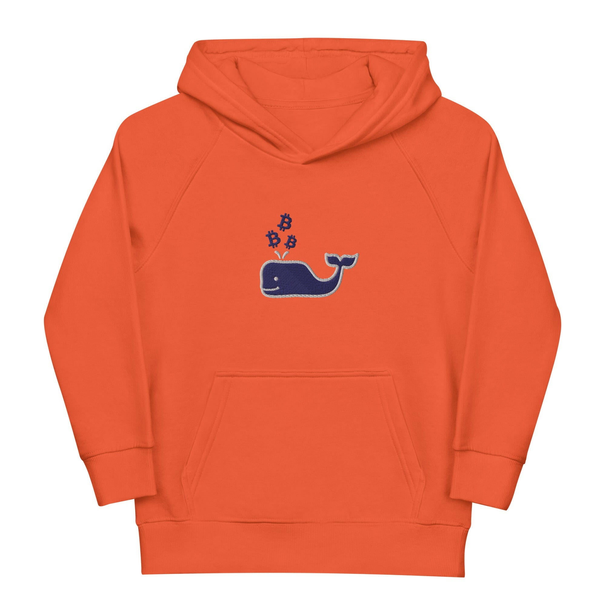 Bitcoin Whale / Kids' Organic Embroidered Hoodie - Lil'B - The Orange Habit