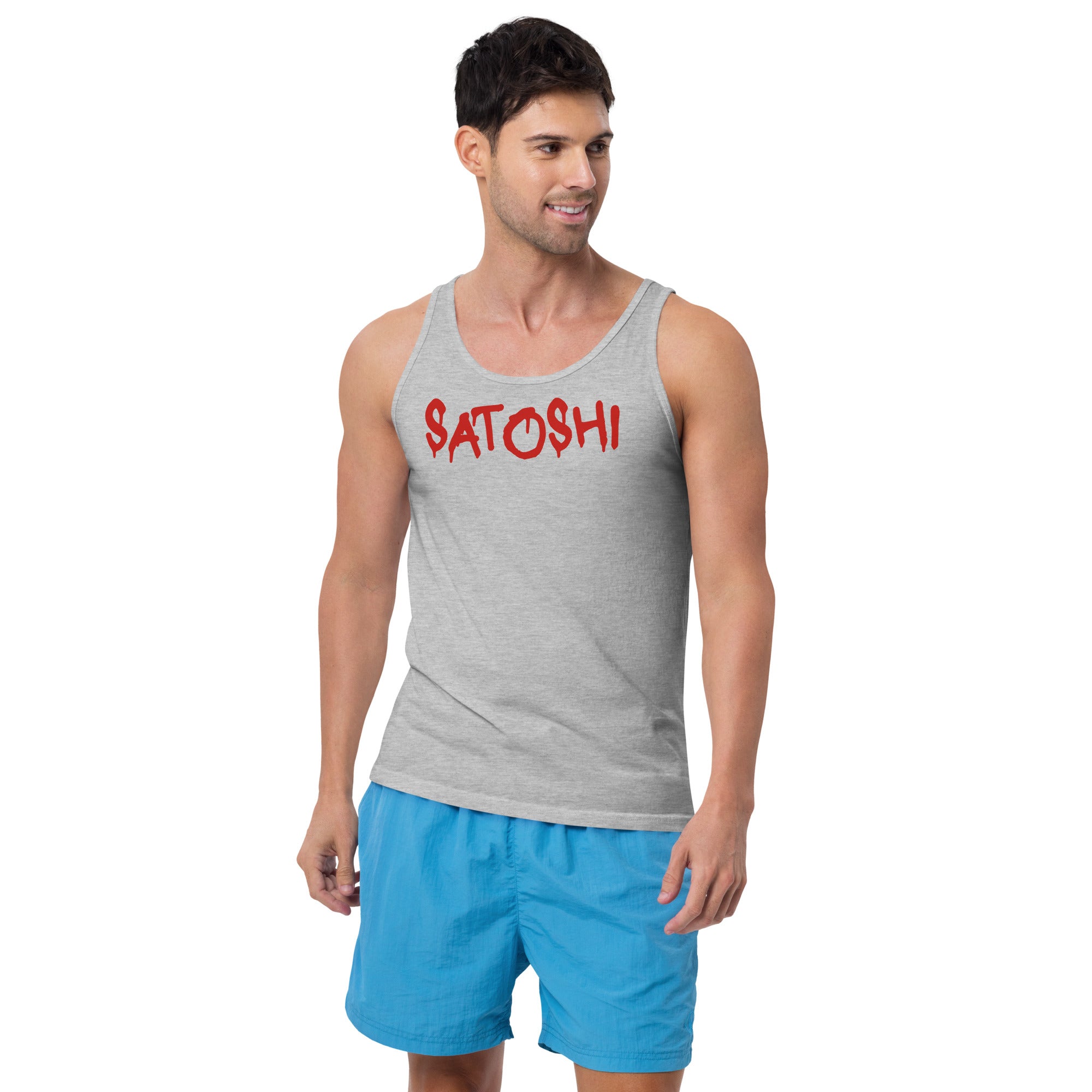 Satoshi Red / Men's Tank Top The Orange Habit | Bitcoin Clothing & Apparel.