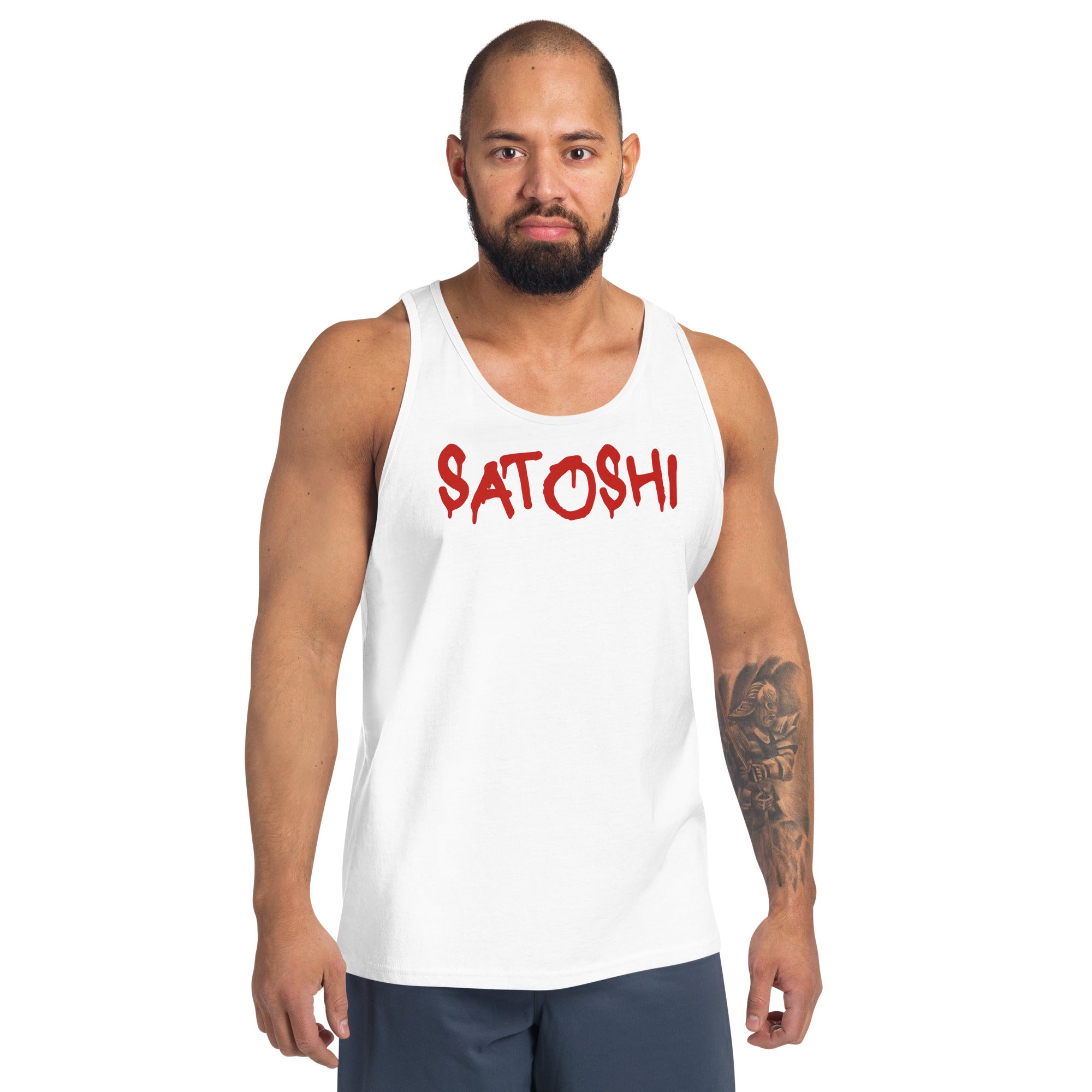 Satoshi Red / Men's Tank Top The Orange Habit | Bitcoin Clothing & Apparel.