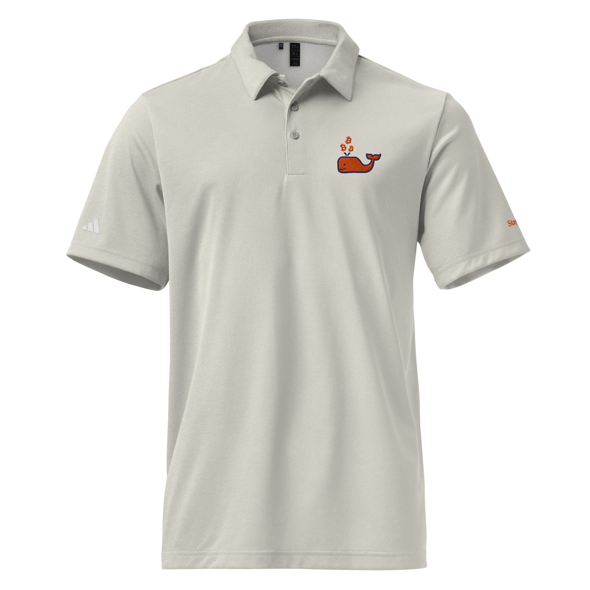 Nautical B Bitcoin Adidas Polo Shirt Front View
