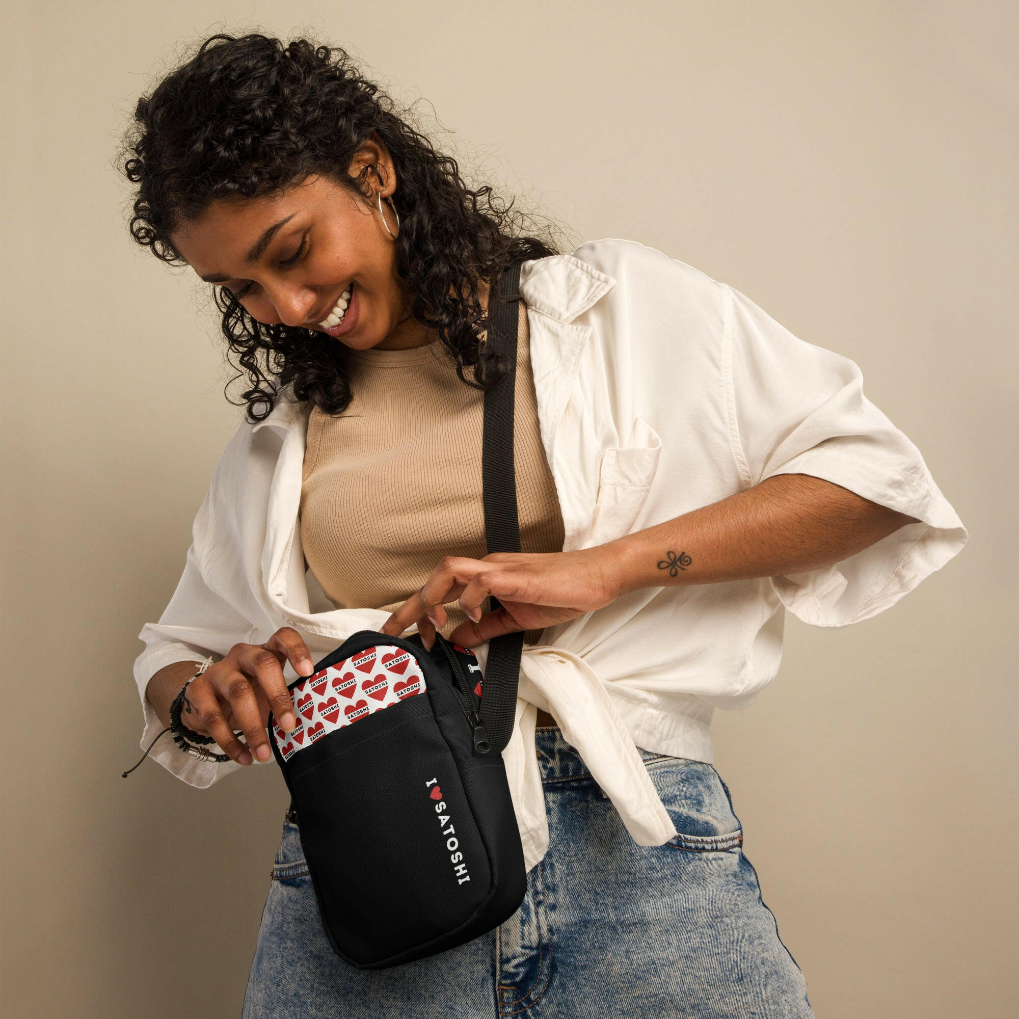 I Heart Satoshi / Crossbody Bag - Nikki Nakamoto Bags - The Orange Habit