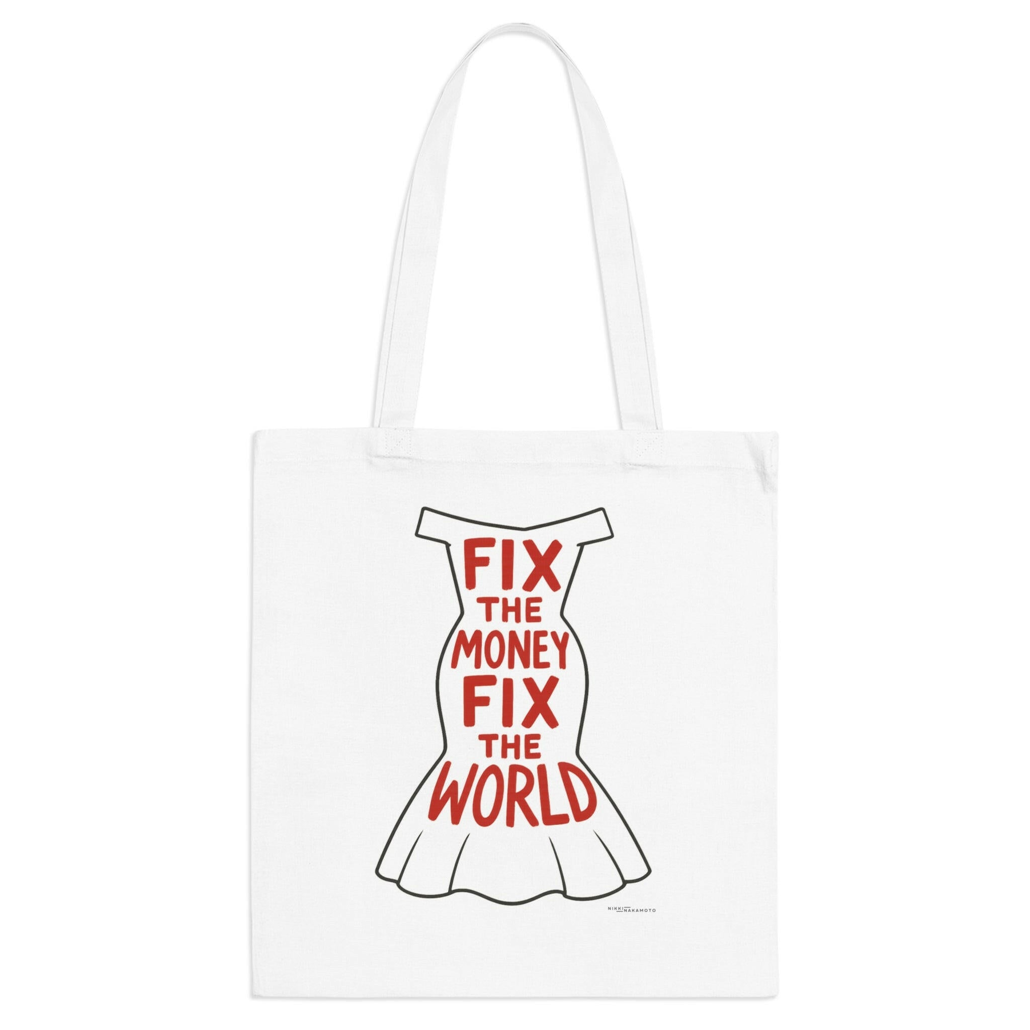 Fix The Money / Bitcoin Tote Bag - Nikki Nakamoto Bags - The Orange Habit