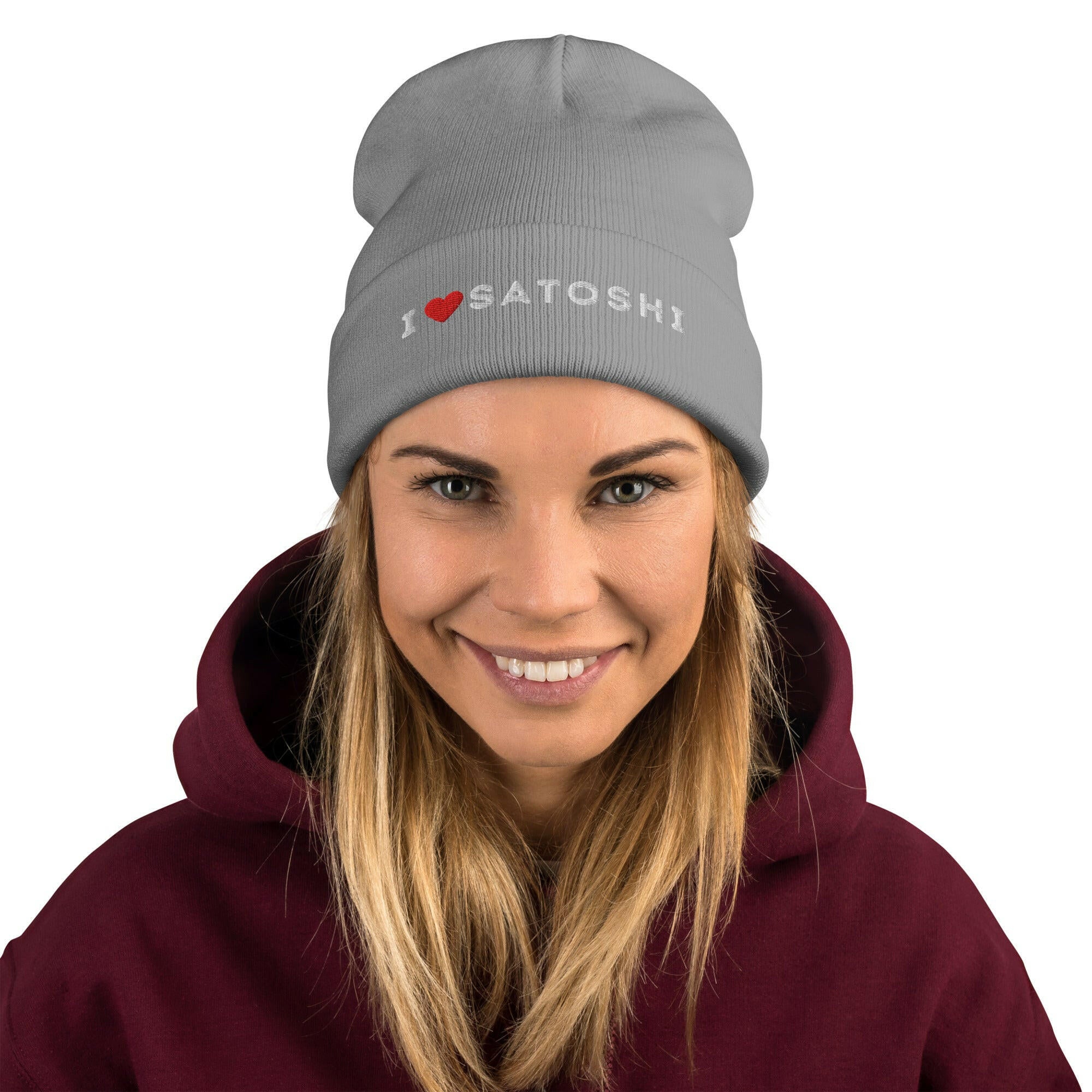 I HEART SATOSHI / Bitcoin Beanie - Nikki Nakamoto - The Orange Habit