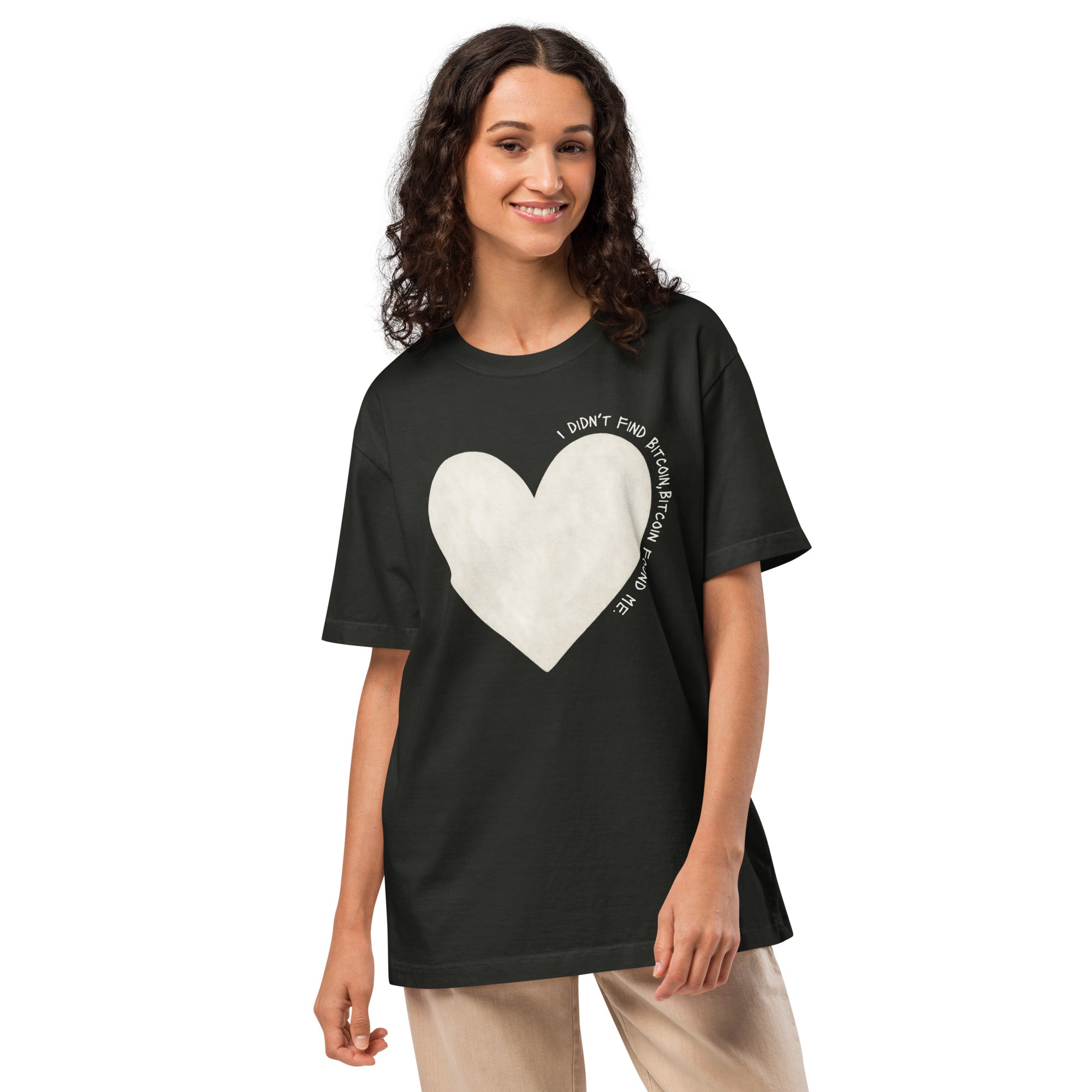 Bitcoin Found Me / Oversized Bitcoin T-Shirt - Nikki Nakamoto - The Orange Habit