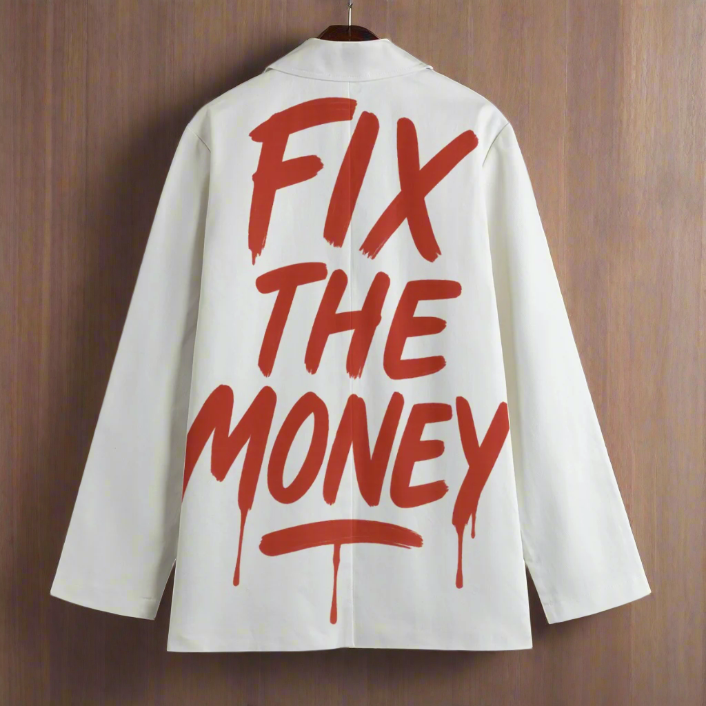 Fix The Money / Women’s Cotton Bitcoin Blazer - Nikki Nakamoto - The Orange Habit