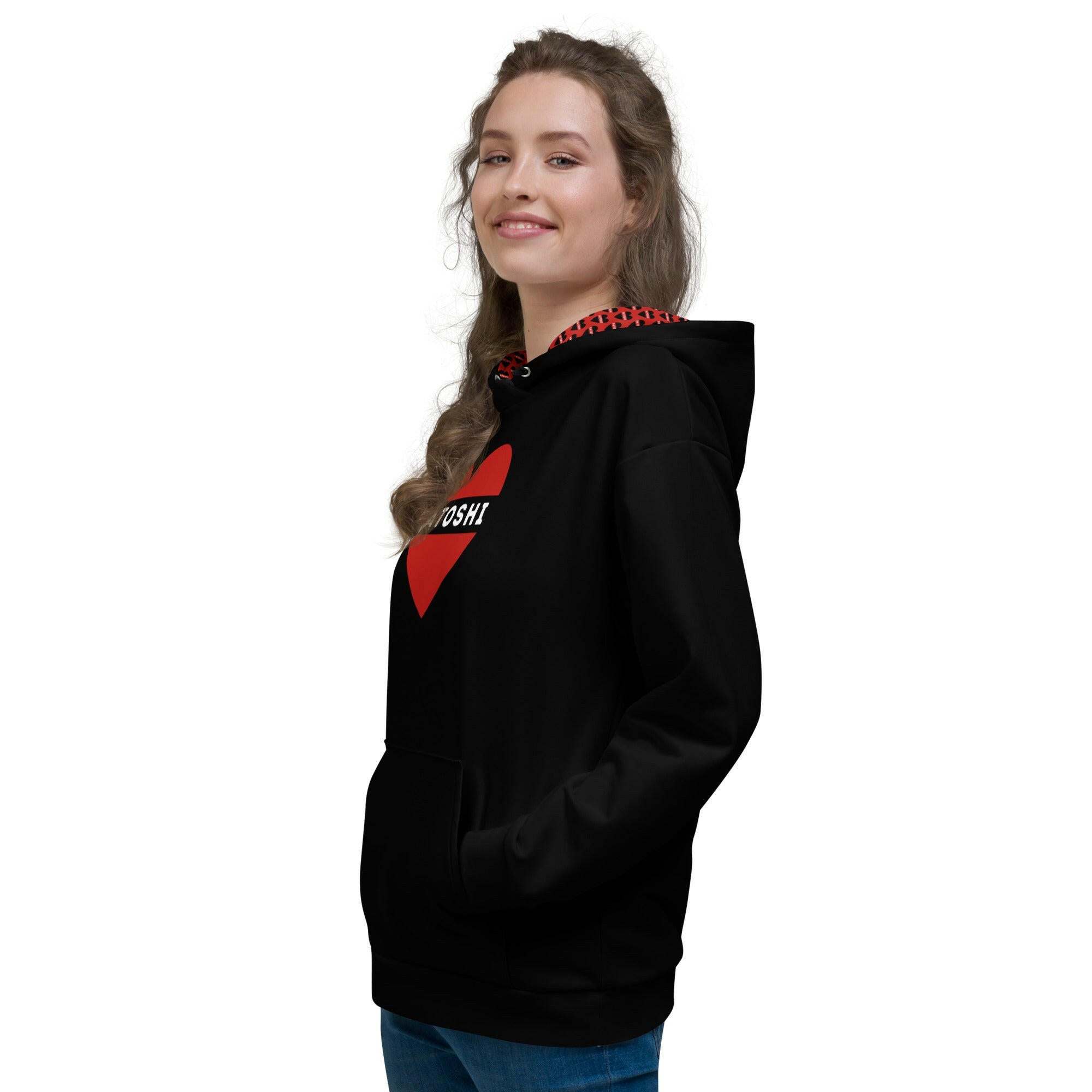 I HEART SATOSHI / Premium Bitcoin Hoodie - Nikki Nakamoto - The Orange Habit