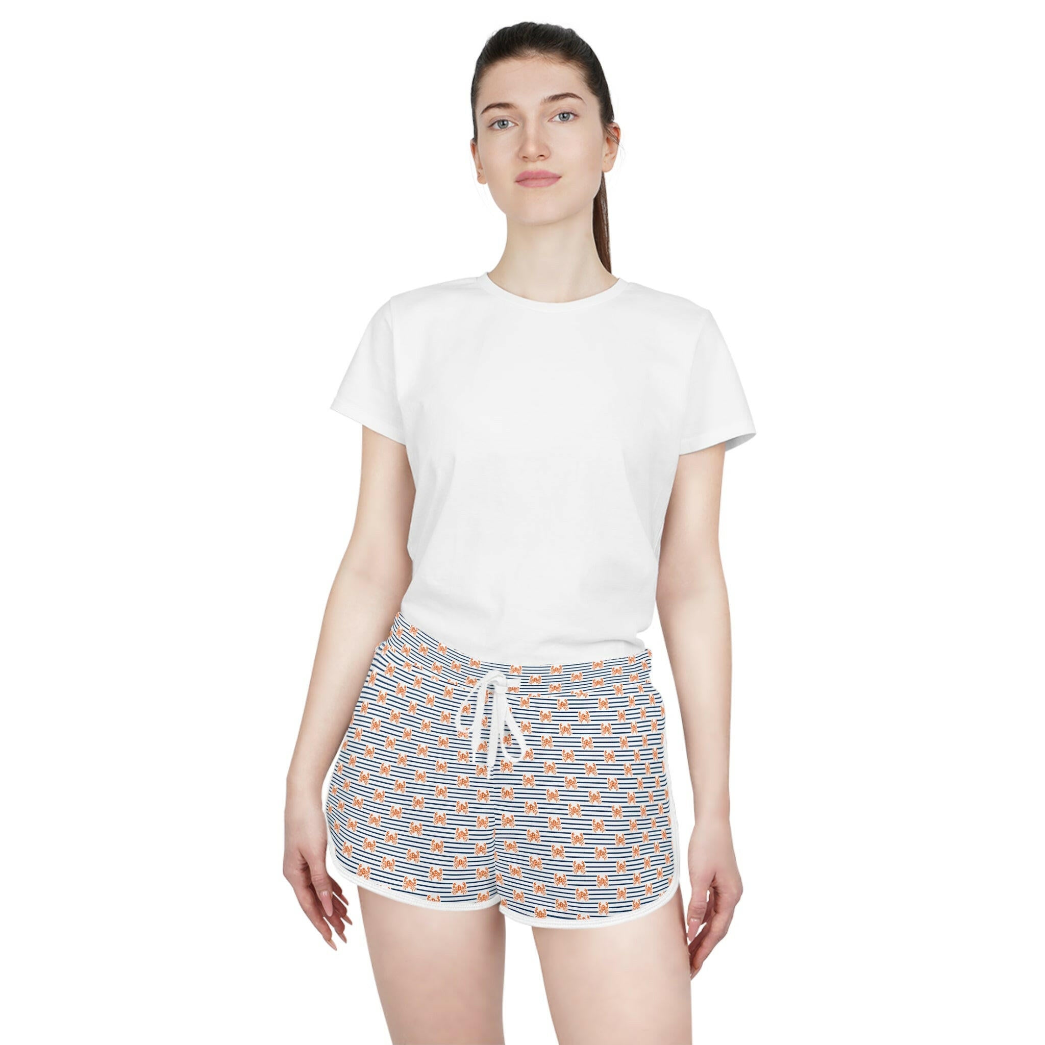 Crab B / Nautical Womens Shorts - Nikki Nakamoto - The Orange Habit