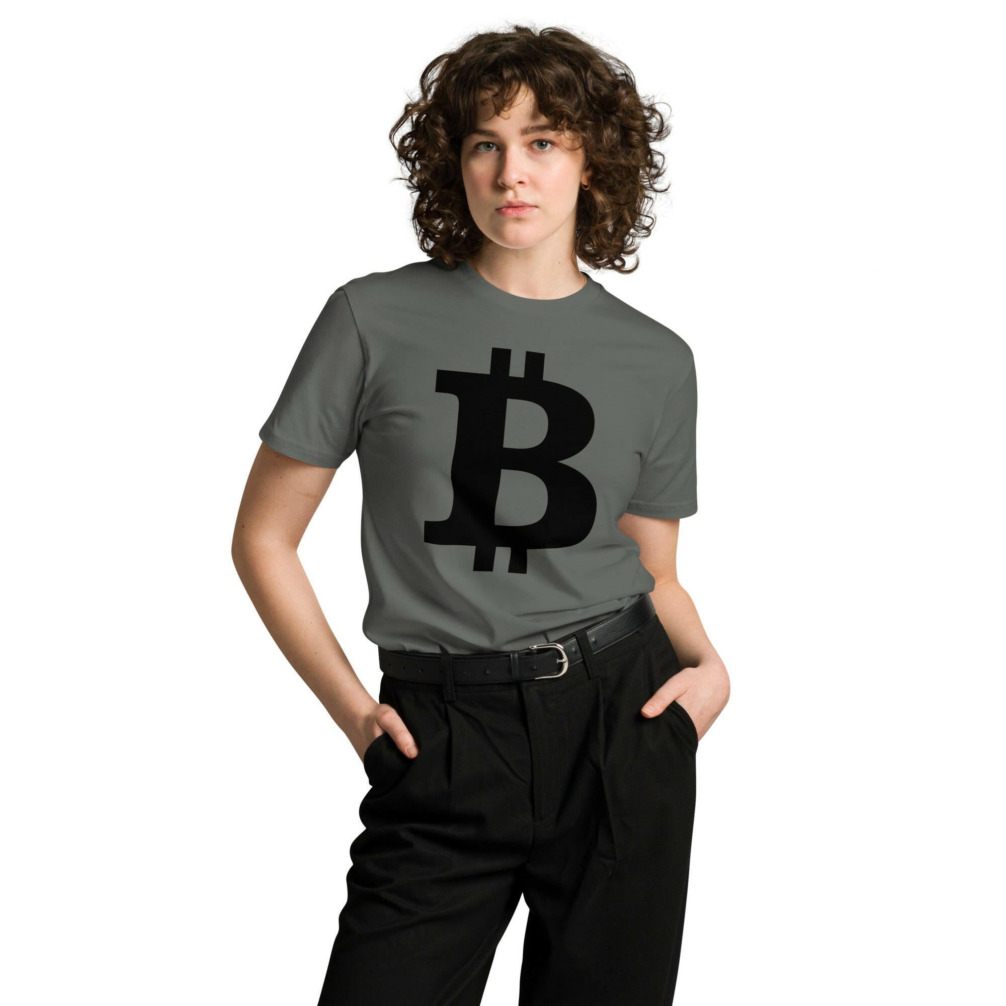 THE B / Premium Bitcoin T-shirt - Nikki Nakamoto - The Orange Habit