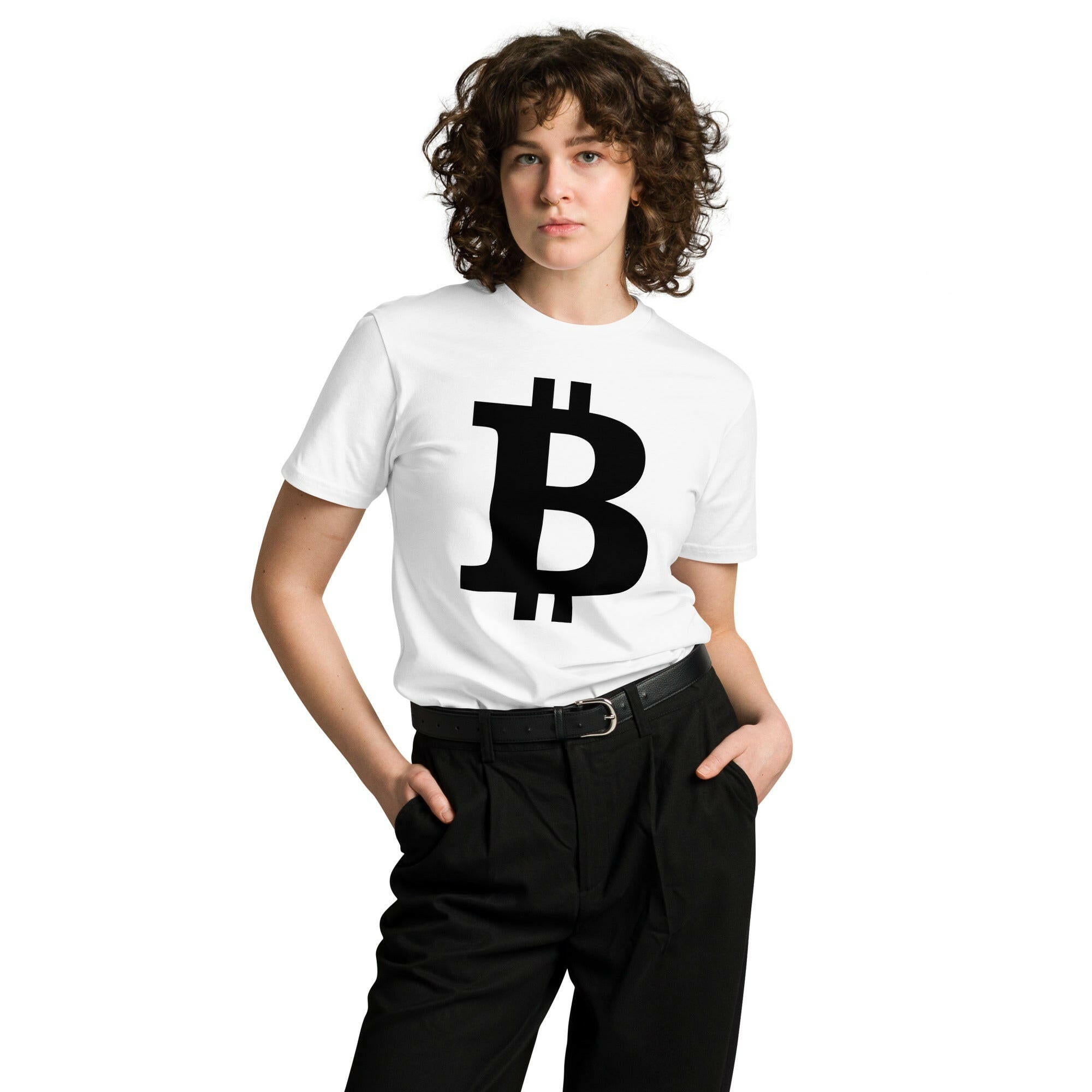 THE B / Premium Bitcoin T-shirt - Nikki Nakamoto - The Orange Habit