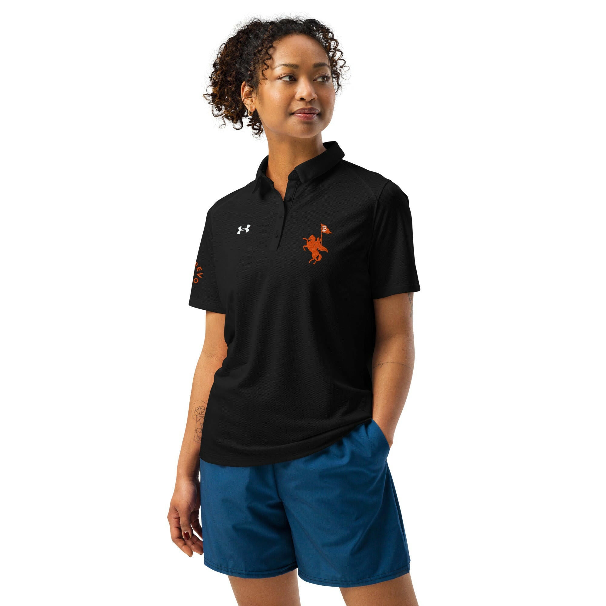 Soft Revolution / Under Armour® Women’s Bitcoin Polo - Nikki Nakamoto - The Orange Habit