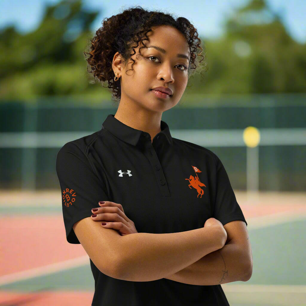 Soft Revolution / Under Armour® Women’s Bitcoin Polo - Nikki Nakamoto - The Orange Habit