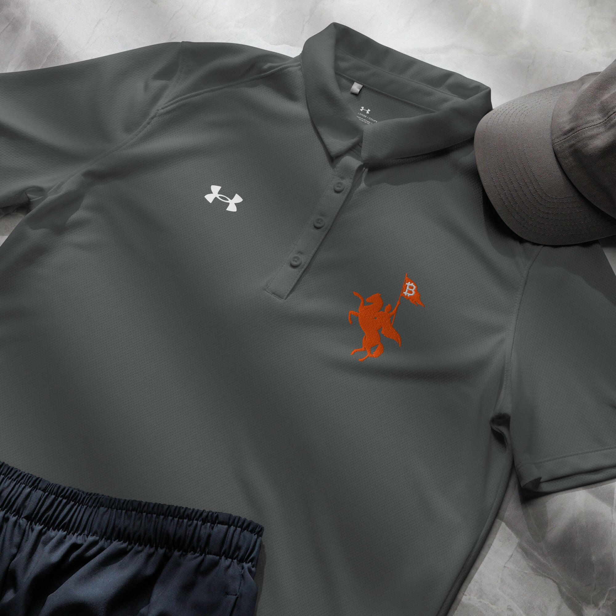 Soft Revolution / Under Armour® Women’s Bitcoin Polo - Nikki Nakamoto - The Orange Habit