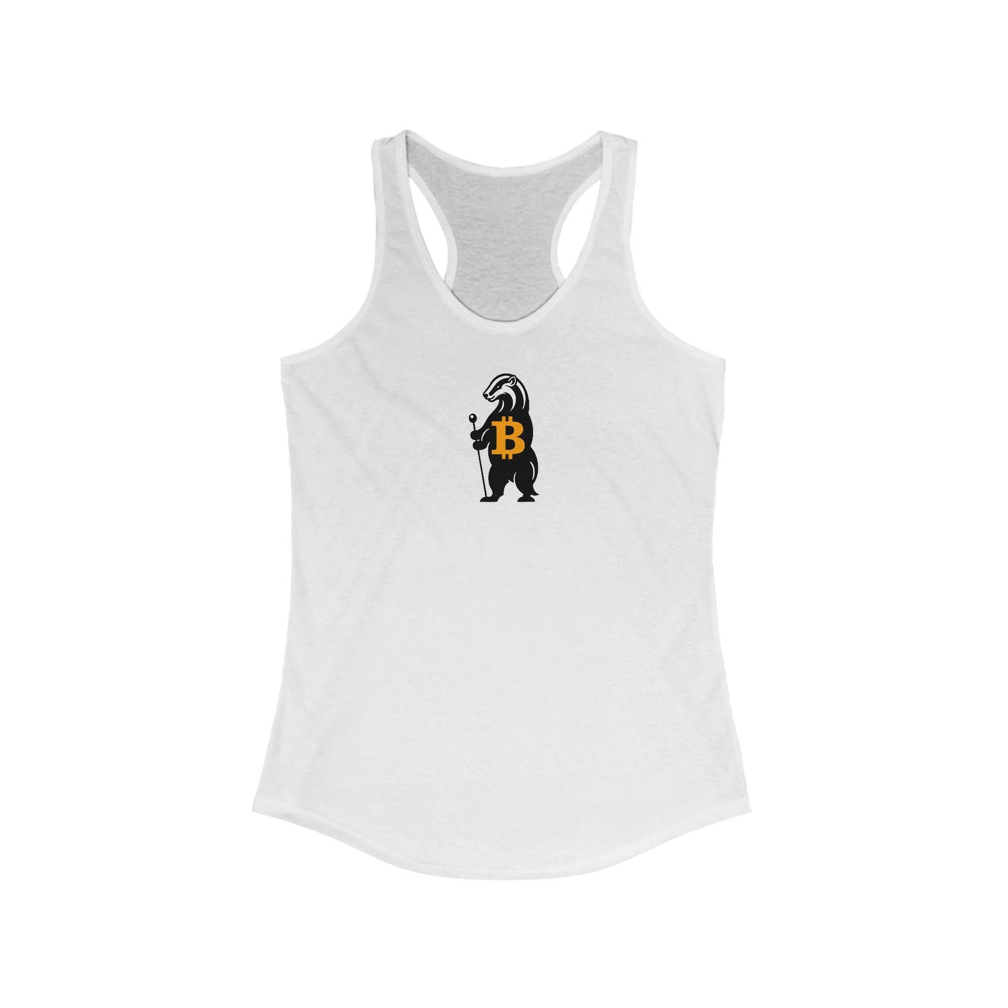 Honey Badger / Womens Bitcoin Tank Top - Nikki Nakamoto - The Orange Habit