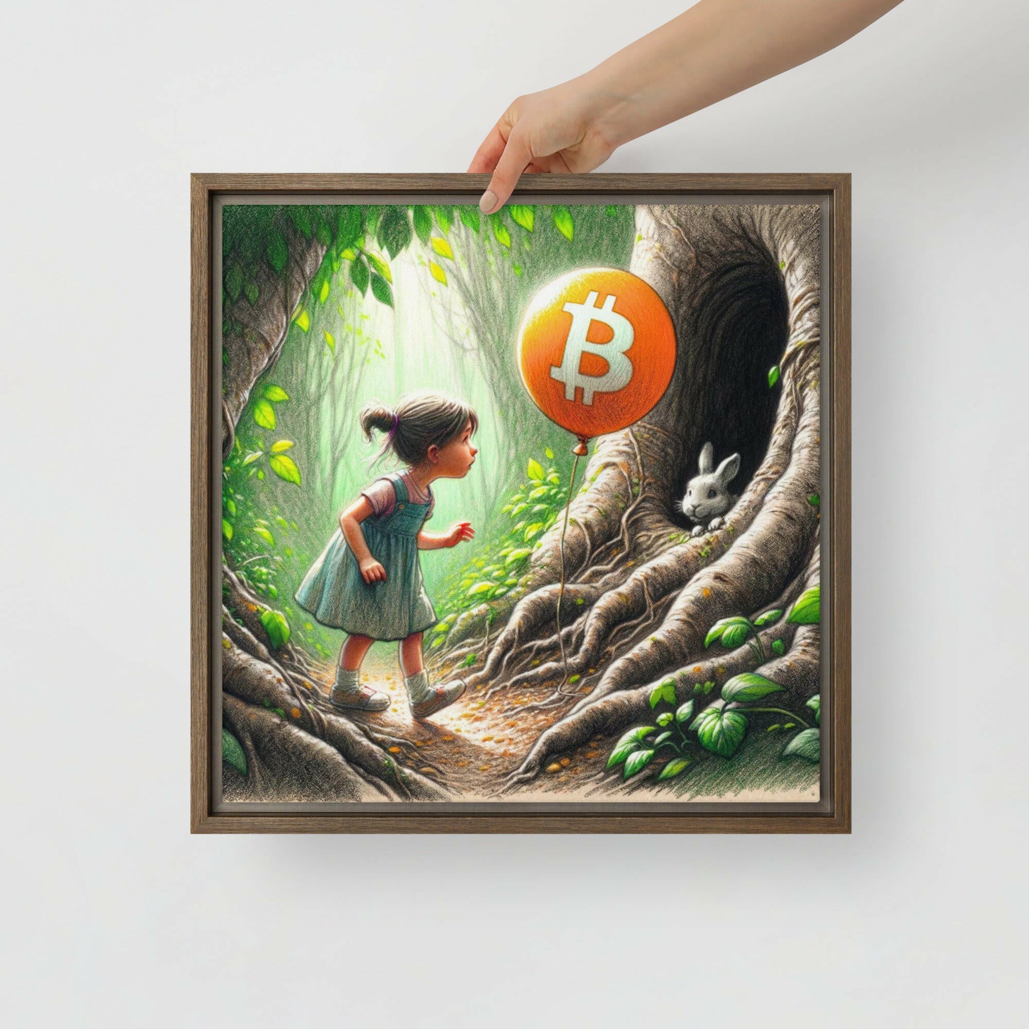 Bitcoin Art / Down The Rabbit Hole - Orange Habit Home - The Orange Habit