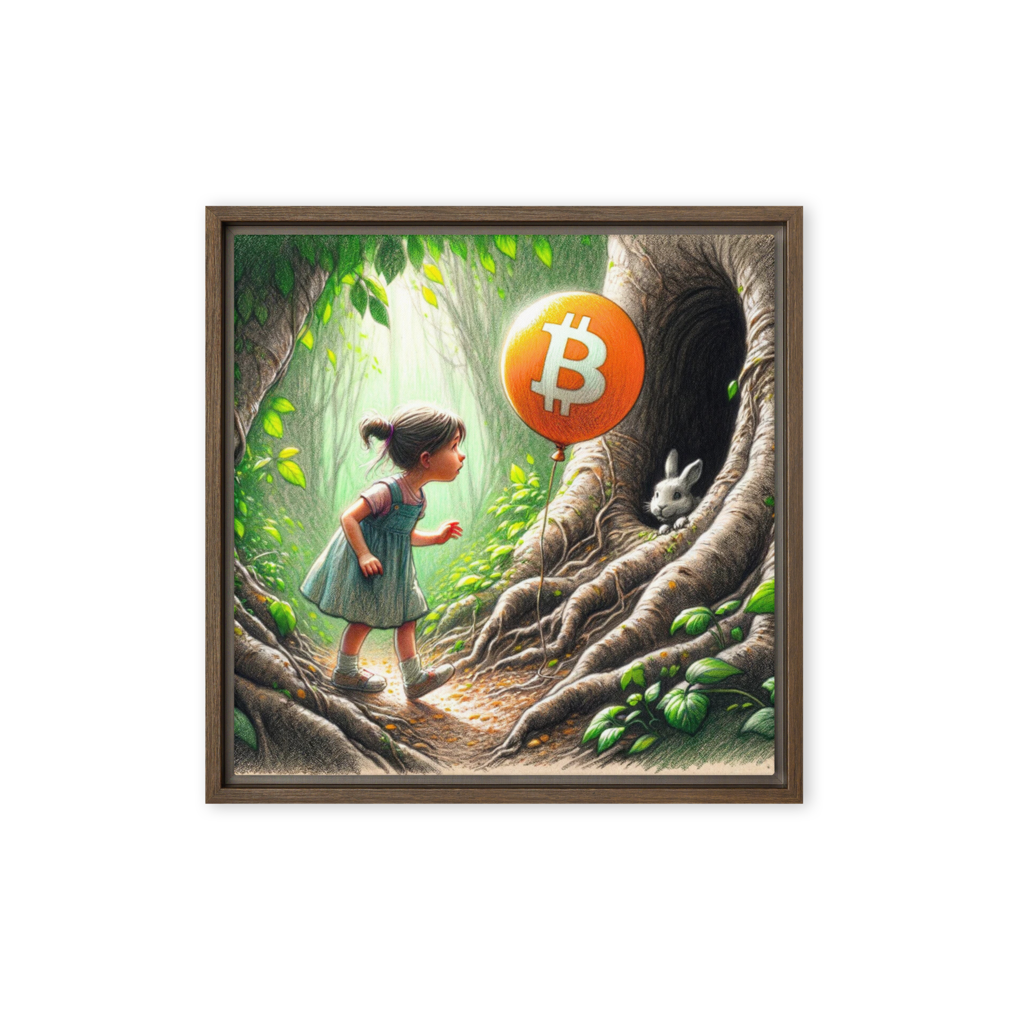 Bitcoin Art / Down The Rabbit Hole - Orange Habit Home - The Orange Habit