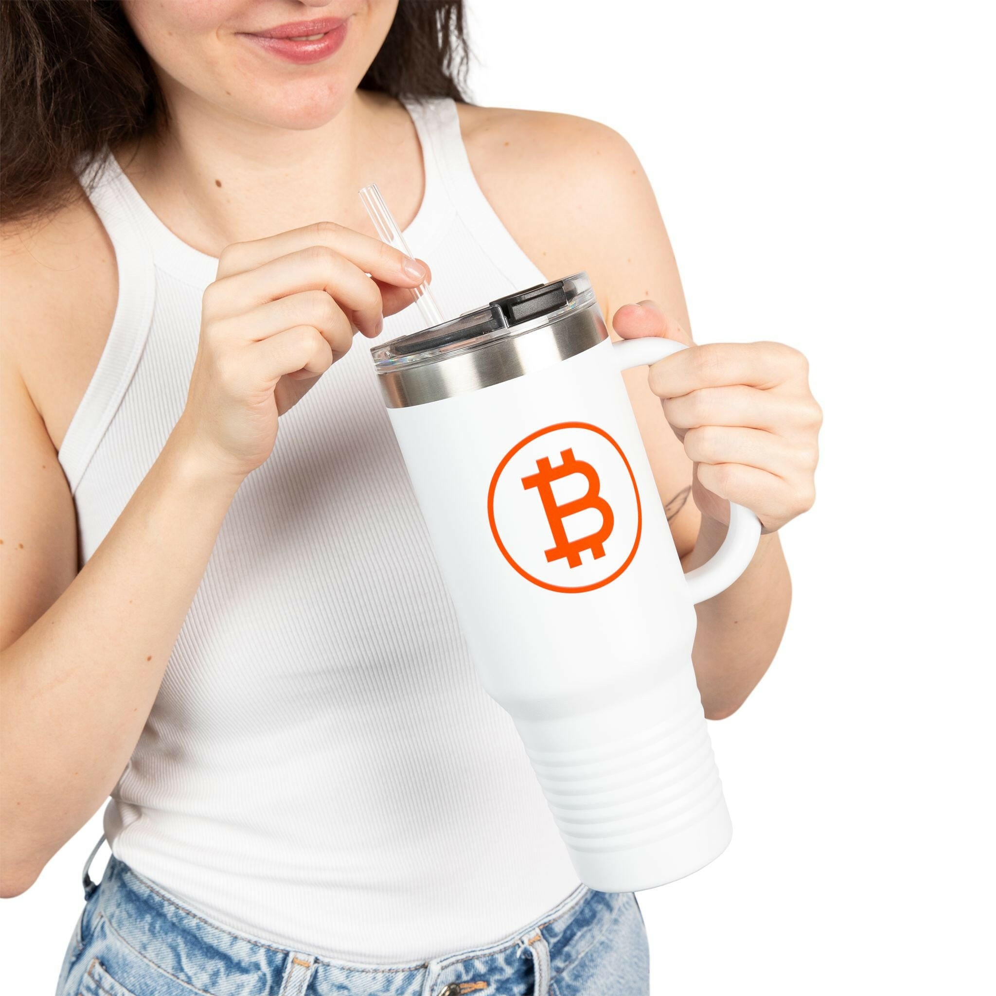 B Humble / Bitcoin Insulated Travel Mug - Orange Habit Home - The Orange Habit