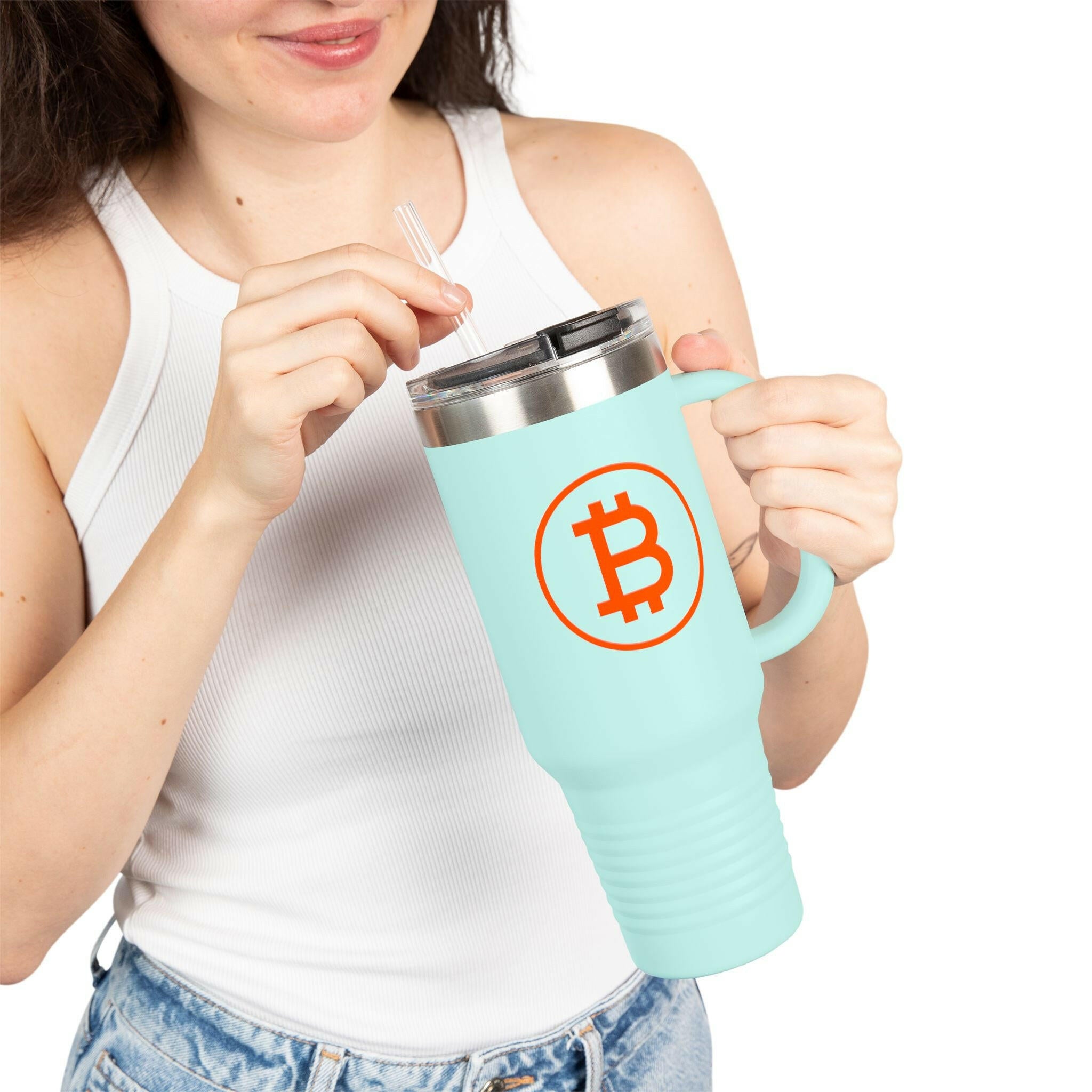 B Humble / Bitcoin Insulated Travel Mug - Orange Habit Home - The Orange Habit