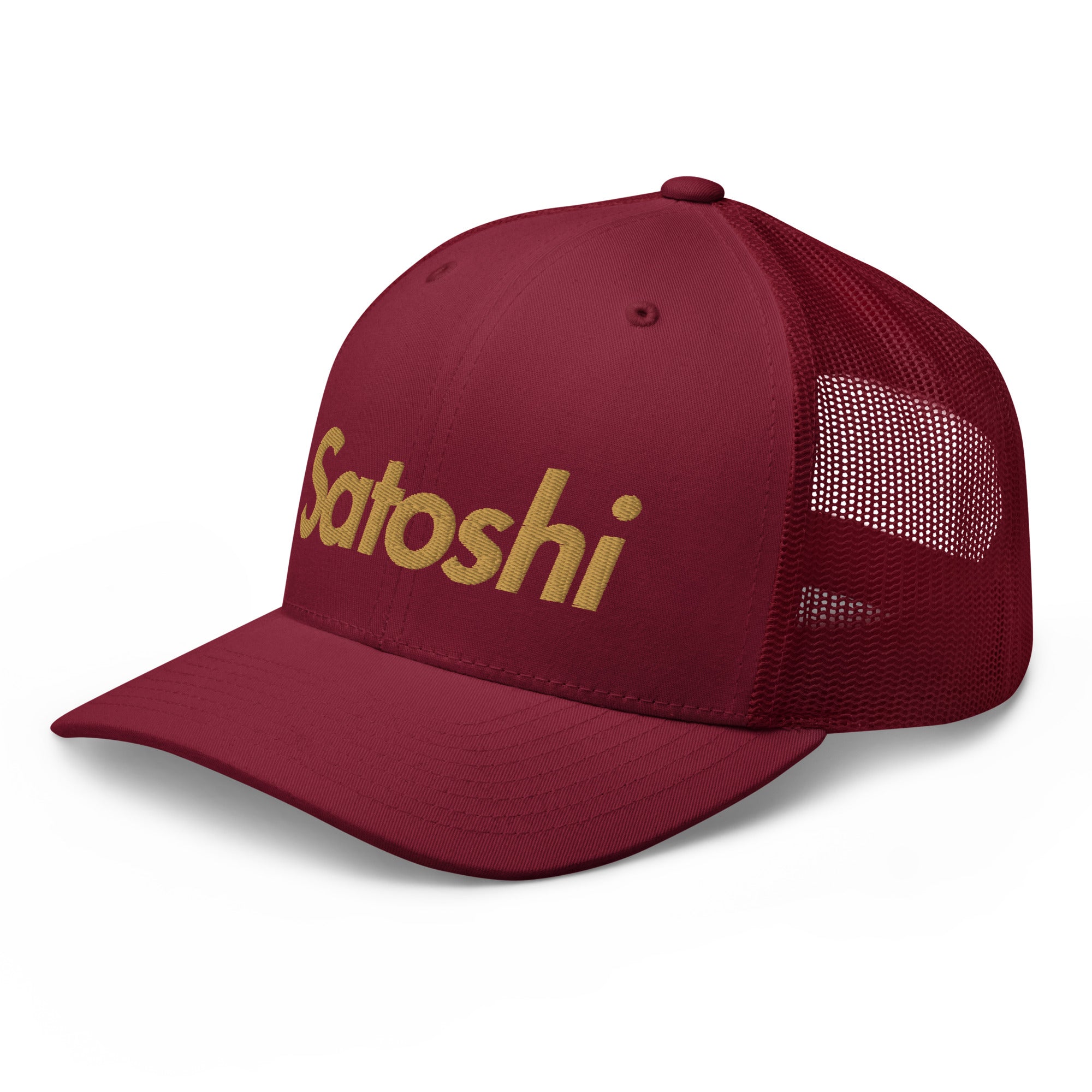 SATOSHI / Bitcoin Trucker Cap (Gold) - SVRN_T Hats - The Orange Habit