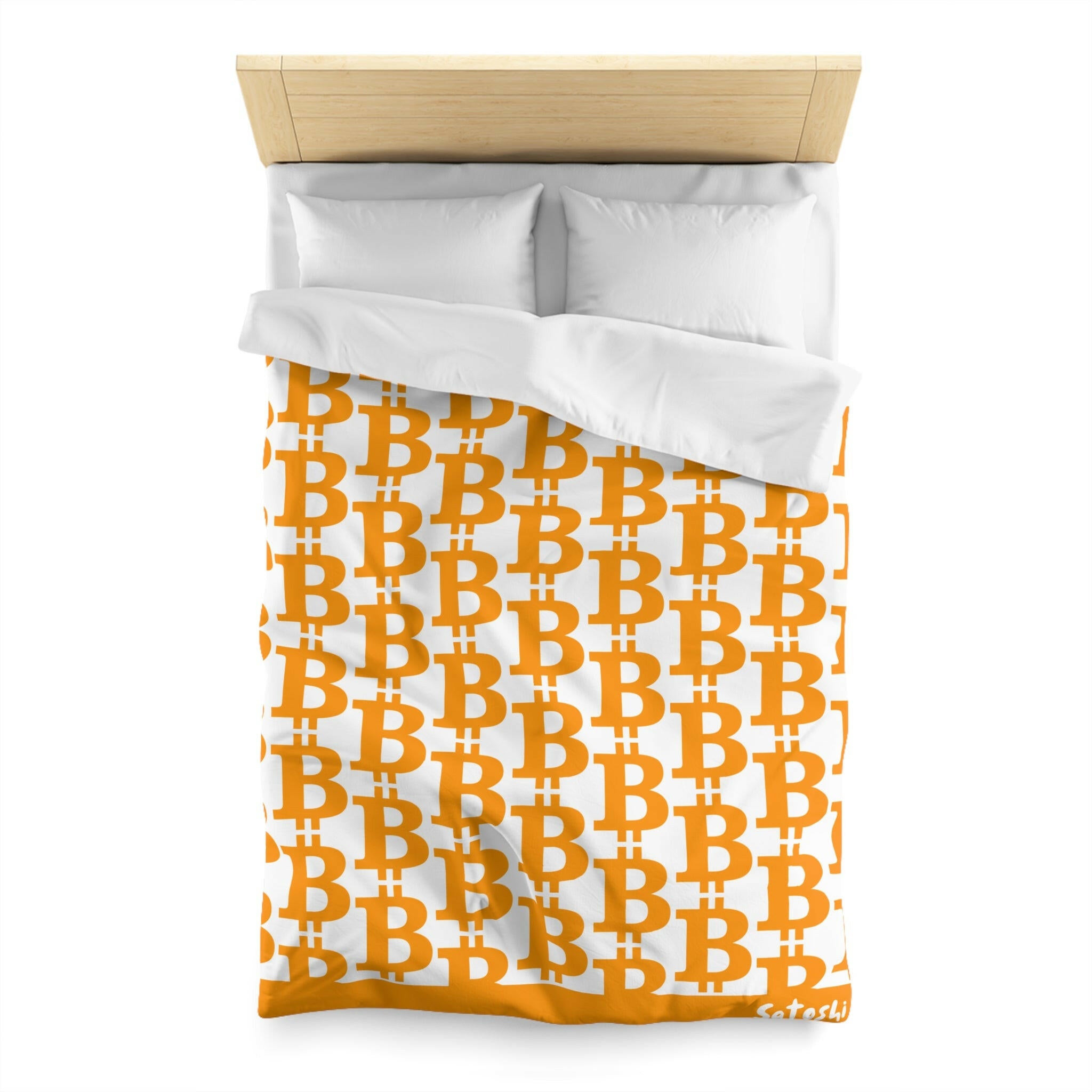 SATOSHI MATISSE / Bitcoin Duvet Cover - Orange Habit Home - The Orange Habit