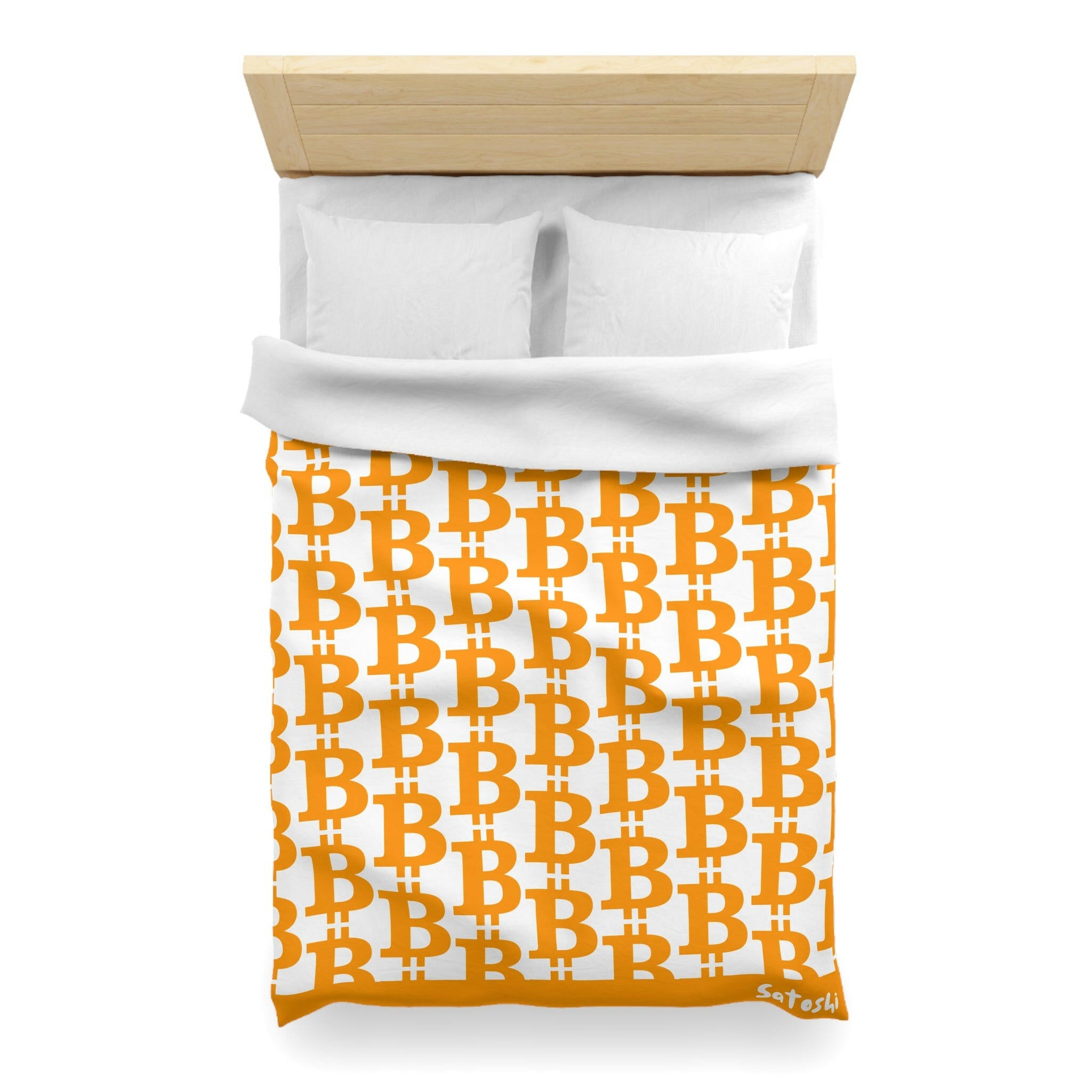 SATOSHI MATISSE / Bitcoin Duvet Cover - Orange Habit Home - The Orange Habit