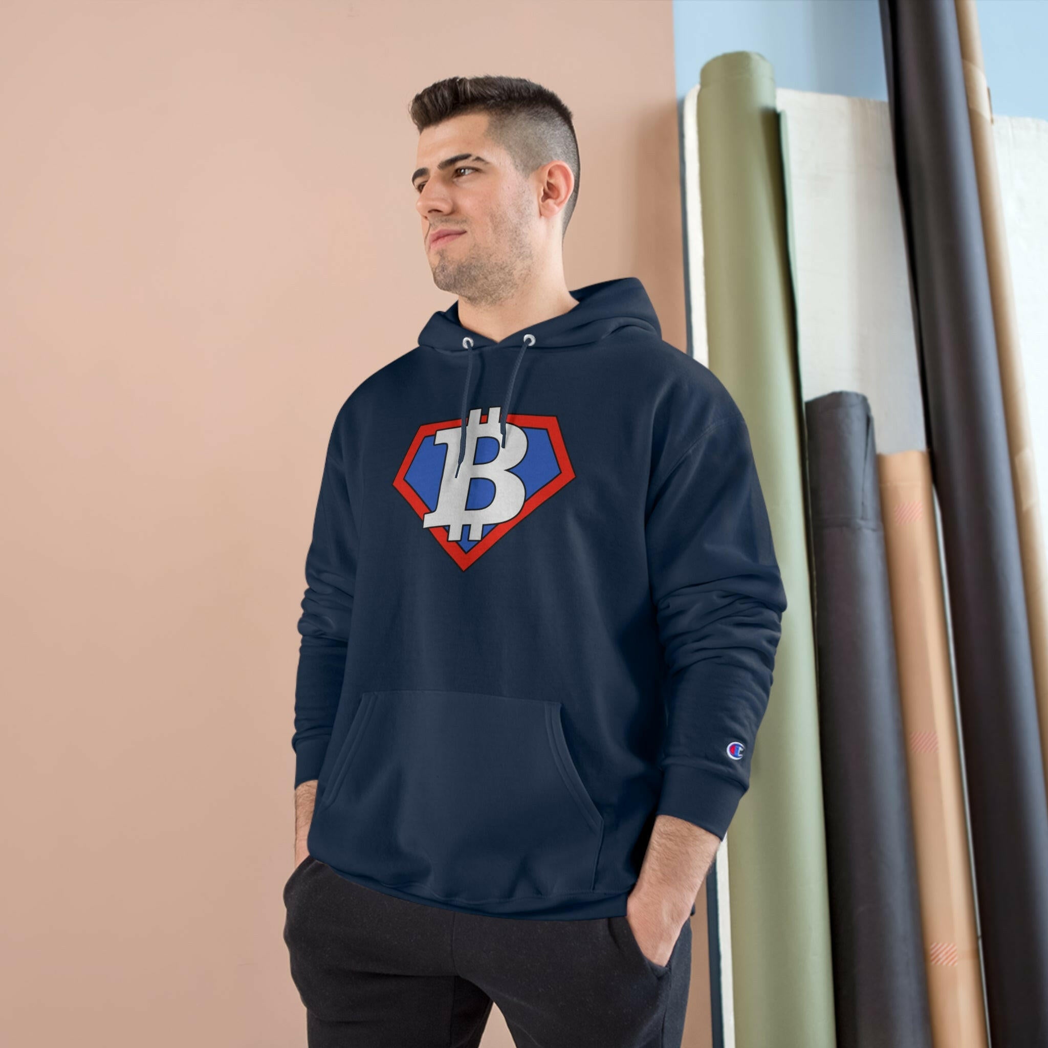 SUPER B / Champion Bitcoin Hoodie - SVRN_T - The Orange Habit