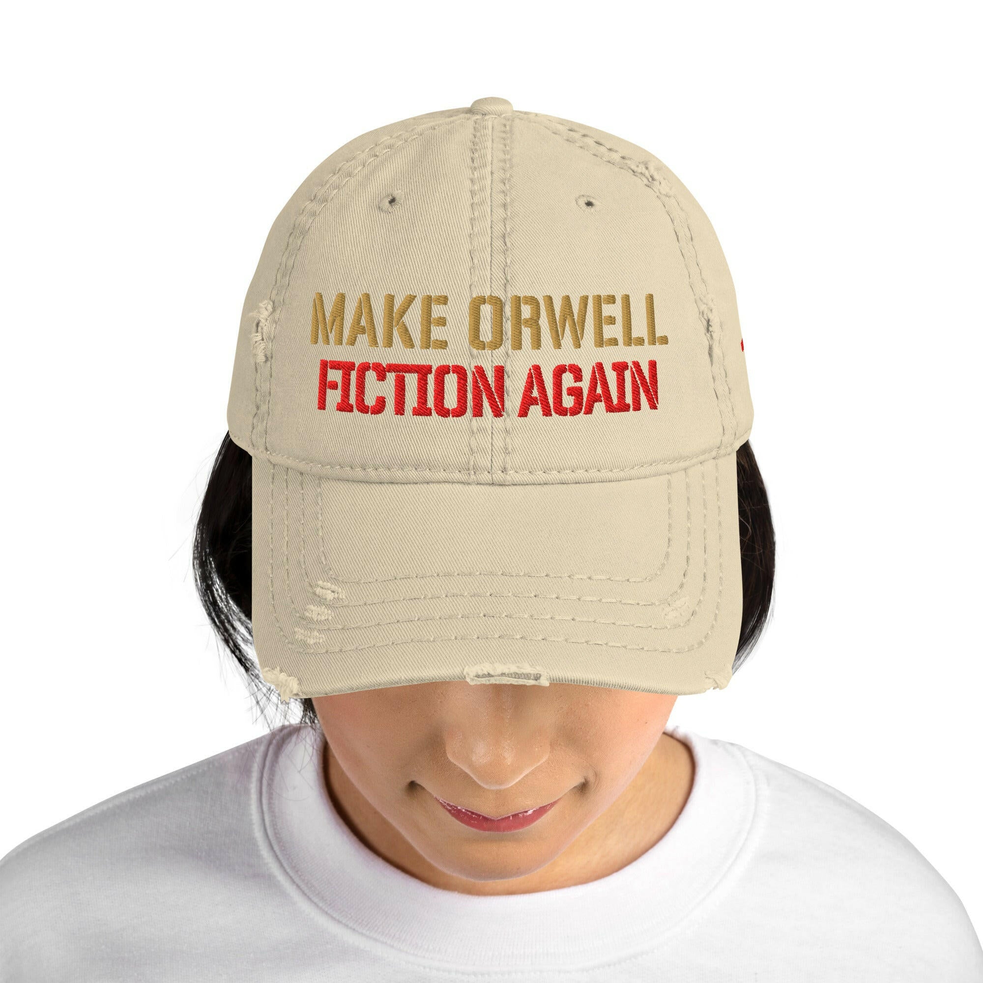 1984 / 'Make Orwell Fiction Again' Dad Hat - SVRN_T Hats - The Orange Habit