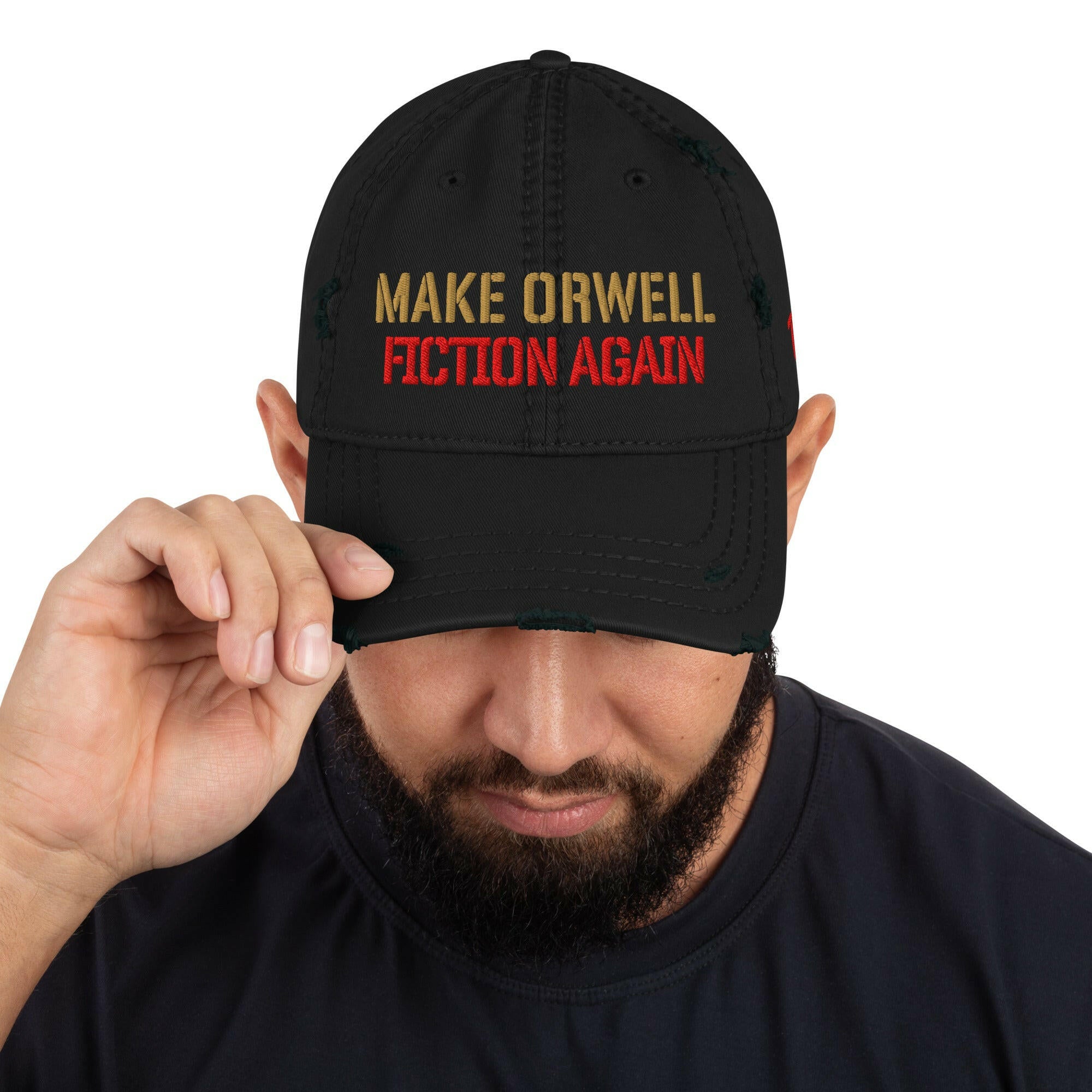 1984 / 'Make Orwell Fiction Again' Dad Hat - SVRN_T Hats - The Orange Habit