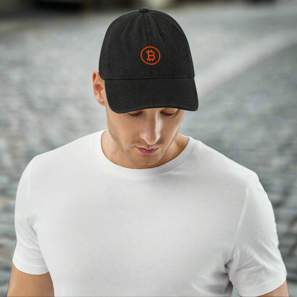 Branded / Bitcoin Denim Hat - SVRN_T Hats - The Orange Habit
