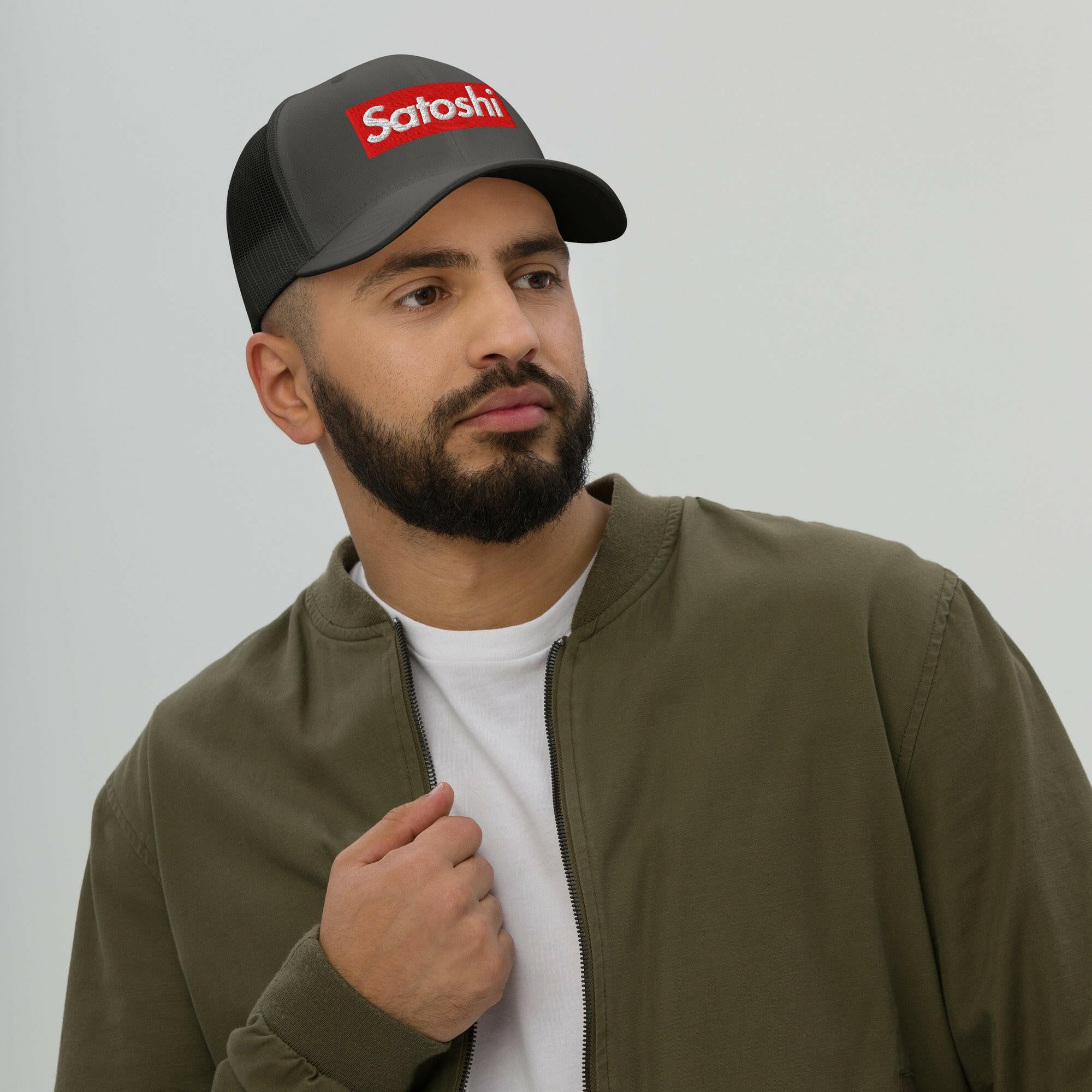 SATOSHI / Bitcoin Trucker Cap - SVRN_T Hats - The Orange Habit