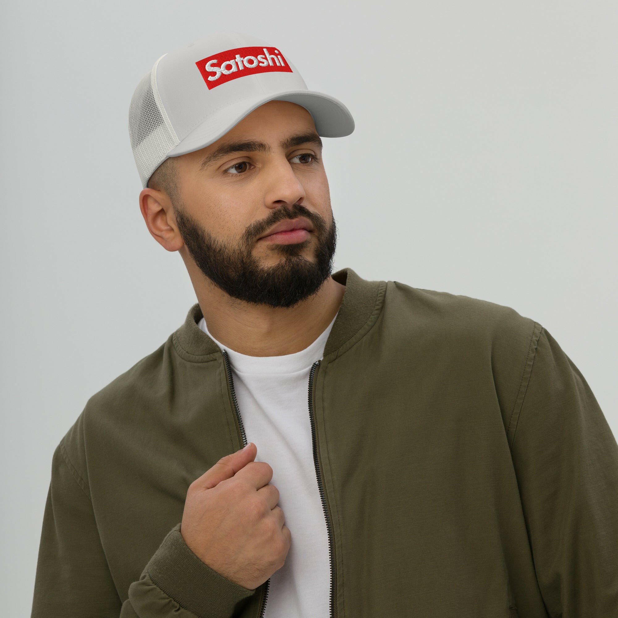 SATOSHI / Bitcoin Trucker Cap - SVRN_T Hats - The Orange Habit