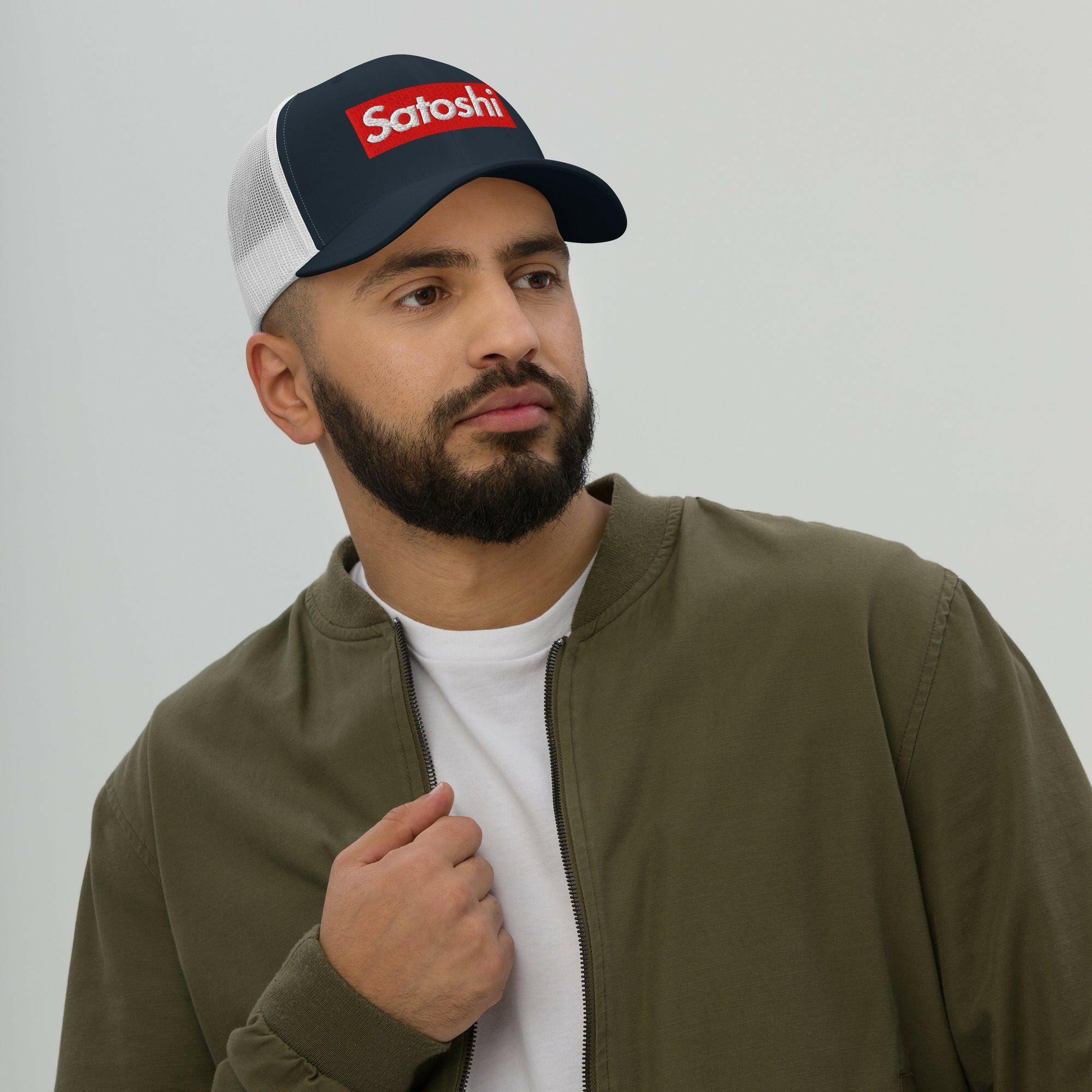 SATOSHI / Bitcoin Trucker Cap - SVRN_T Hats - The Orange Habit