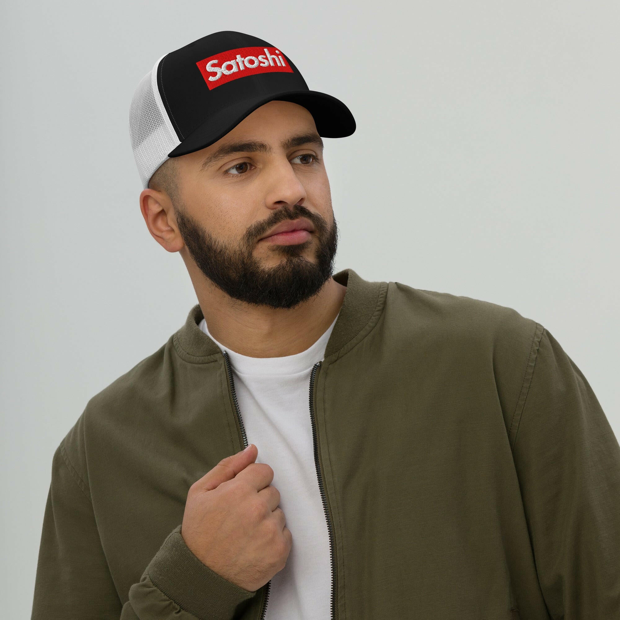SATOSHI / Bitcoin Trucker Cap - SVRN_T Hats - The Orange Habit