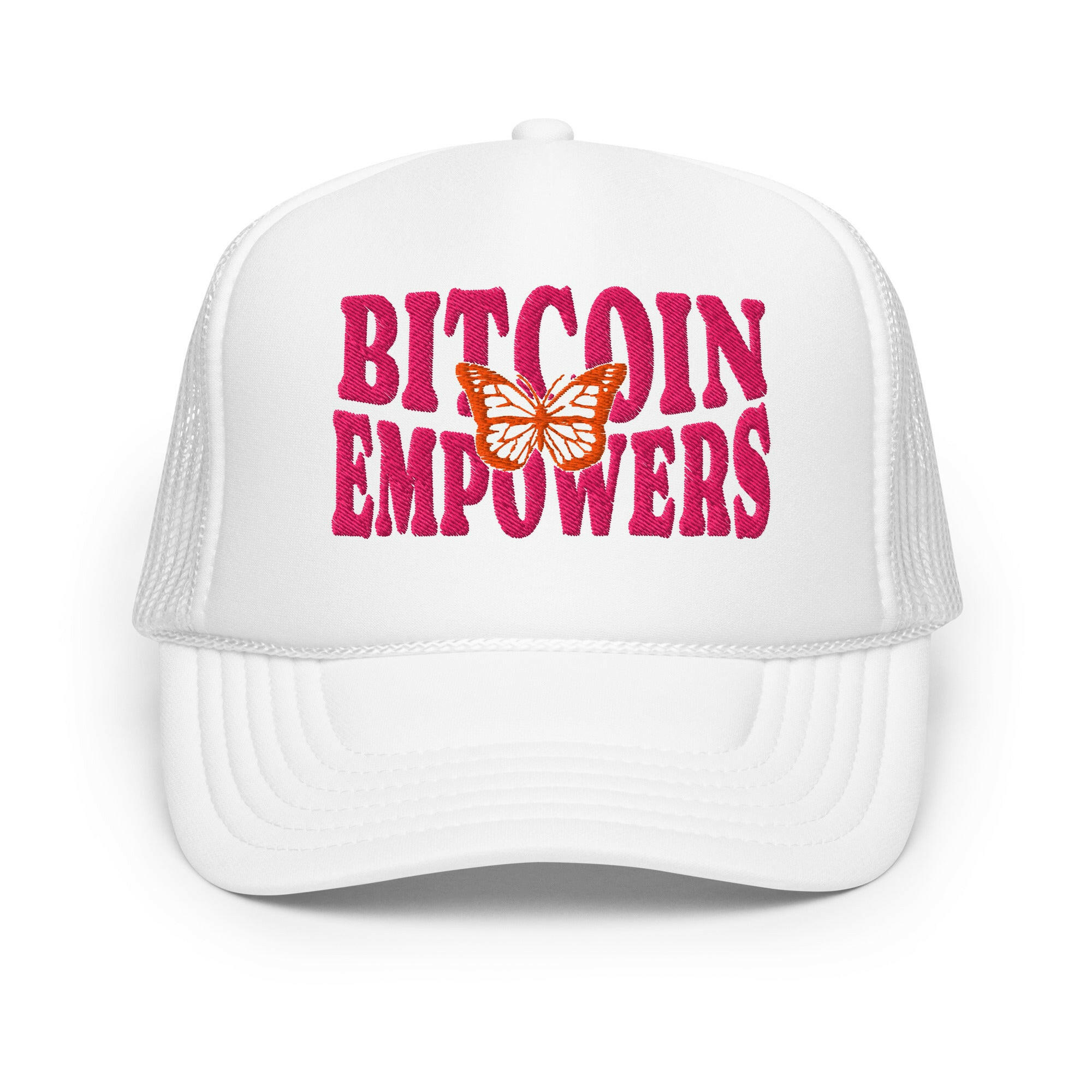 Bitcoin Empowers / Foam Trucker Hat - SVRN_T Hats - The Orange Habit