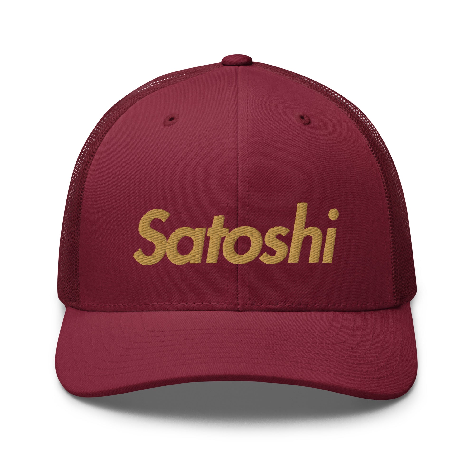 SATOSHI / Bitcoin Trucker Cap (Gold) - SVRN_T Hats - The Orange Habit